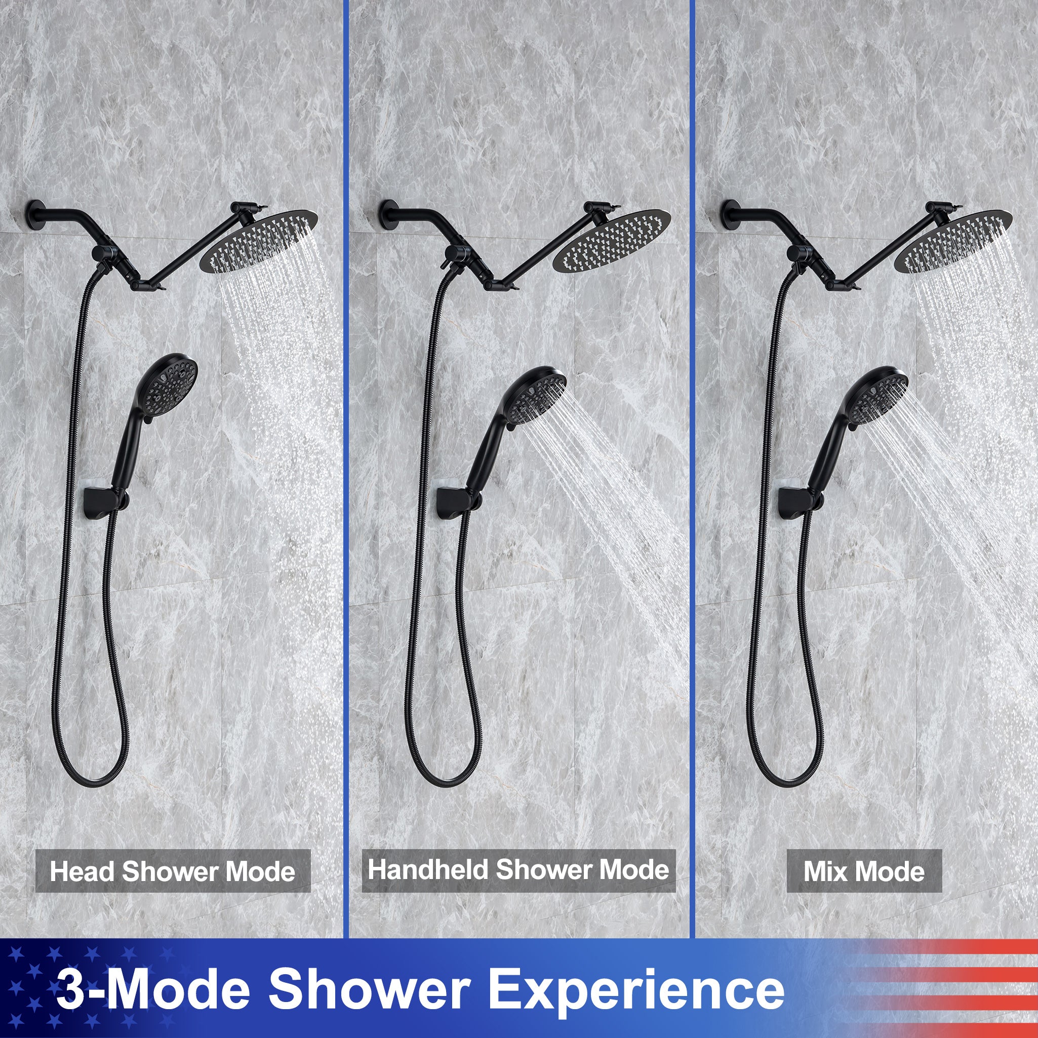 Shower system with Rain Shower Head and Handheld Shower RX2008