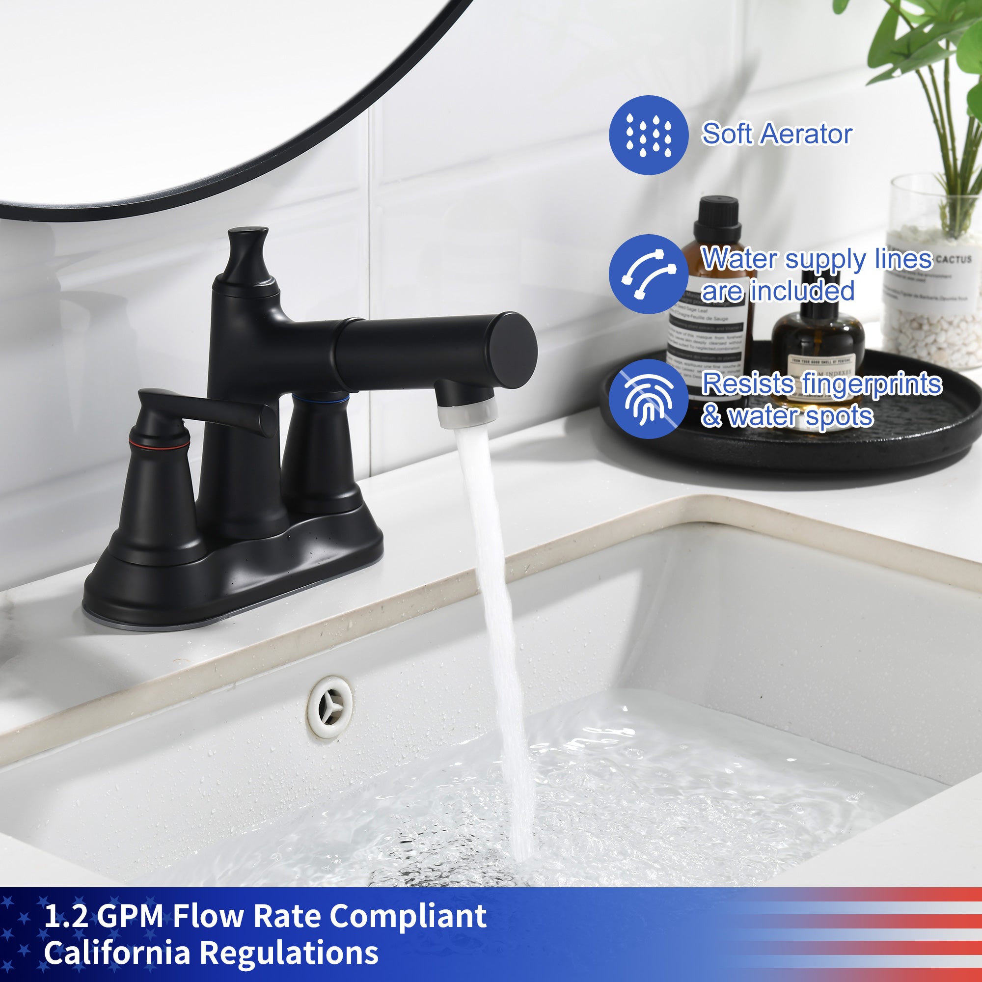 Two-Handle 4" Centerset Pull-Out Bathroom Faucet RX5010