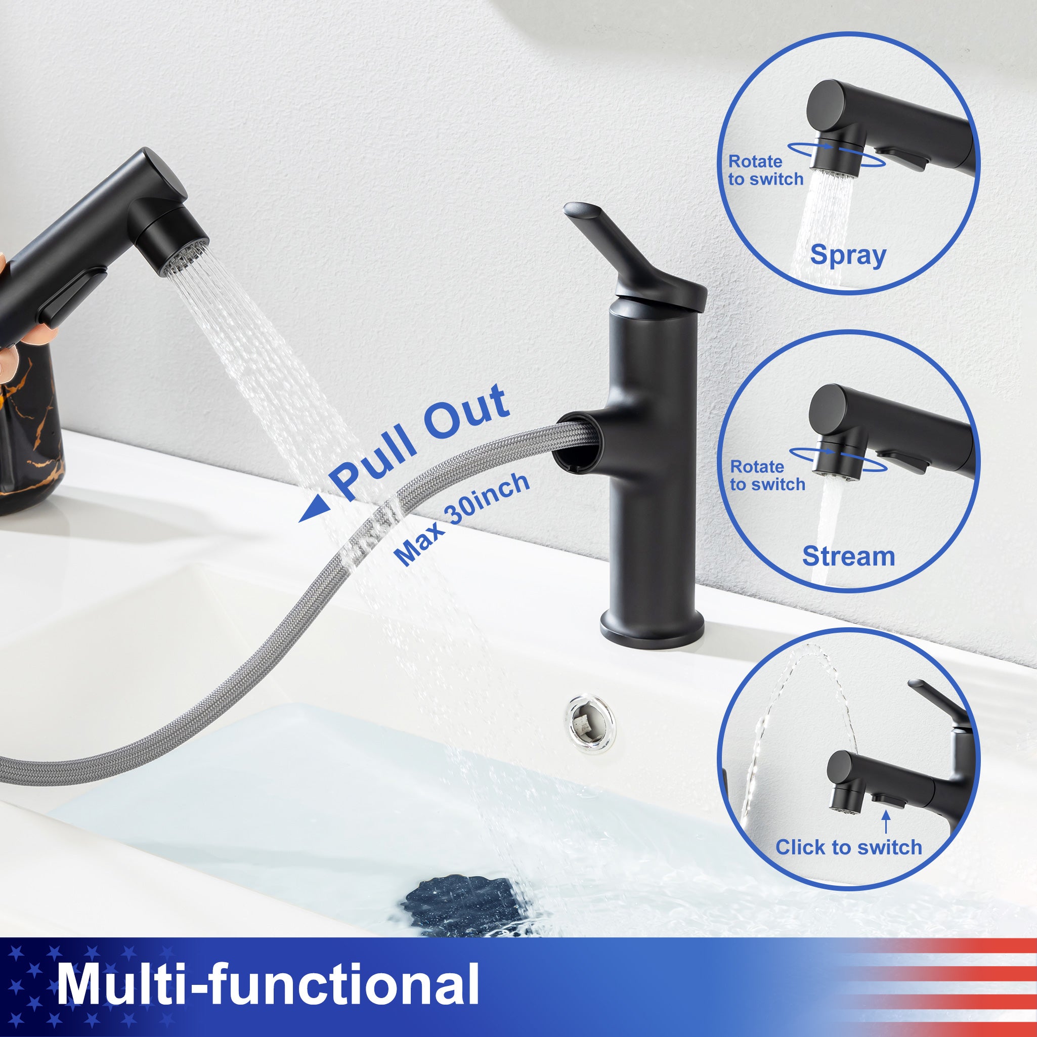 Single-Handle Pull-Out Bathroom Faucet RX5201