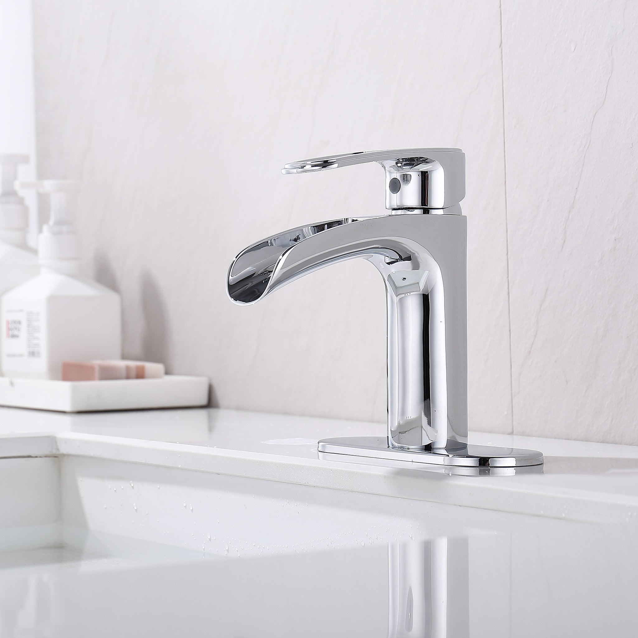 Waterfall Bathroom Faucet In Silver