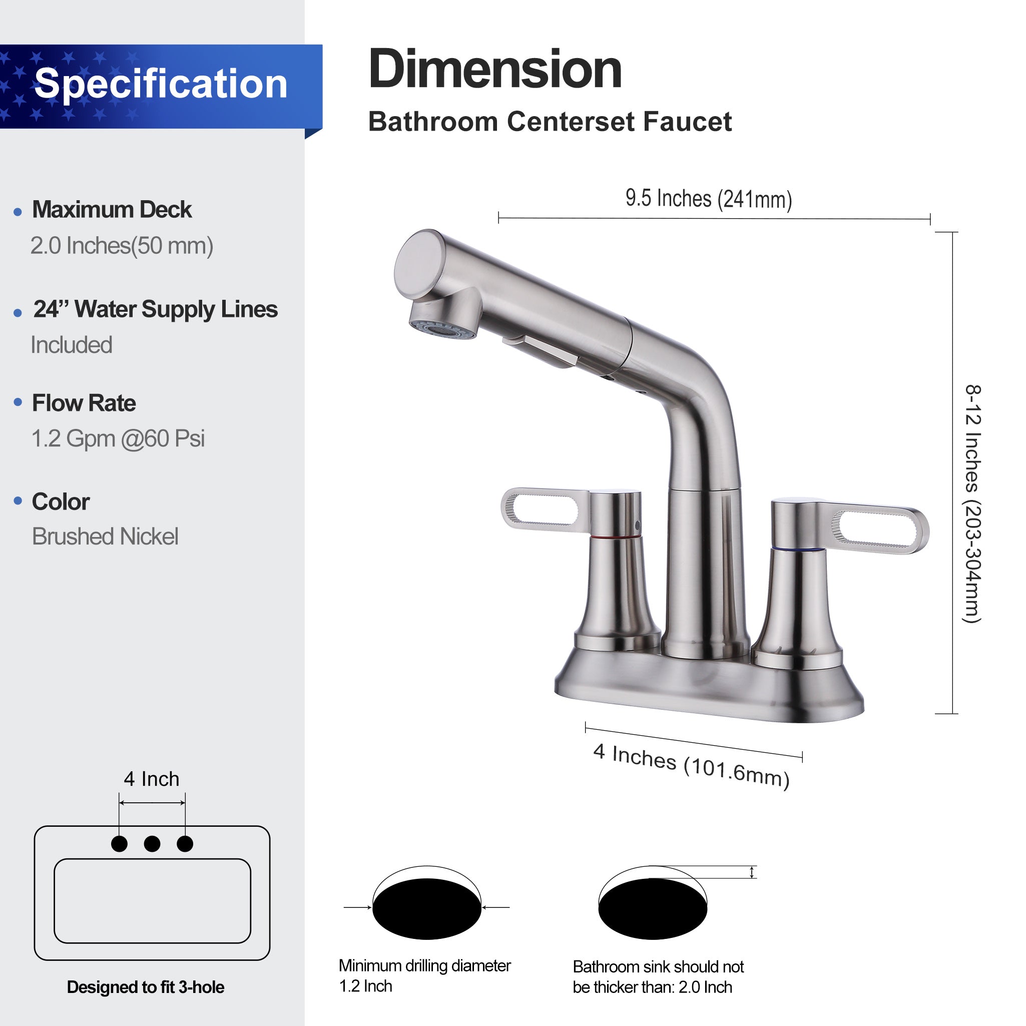 Centerset 2-Handle Bathroom Faucet RX5901