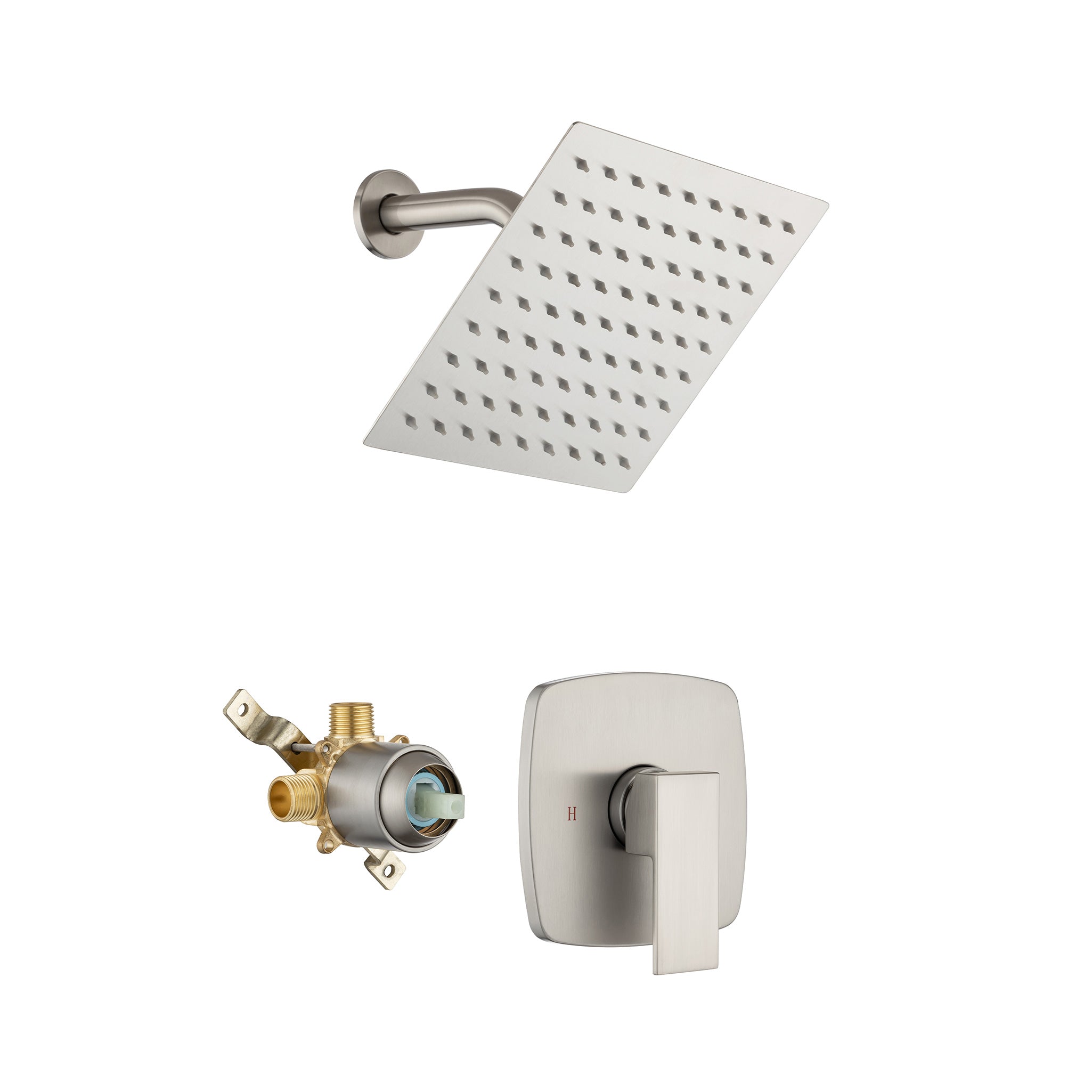8" Square Complete Shower System With Rough-in Valve RX94201