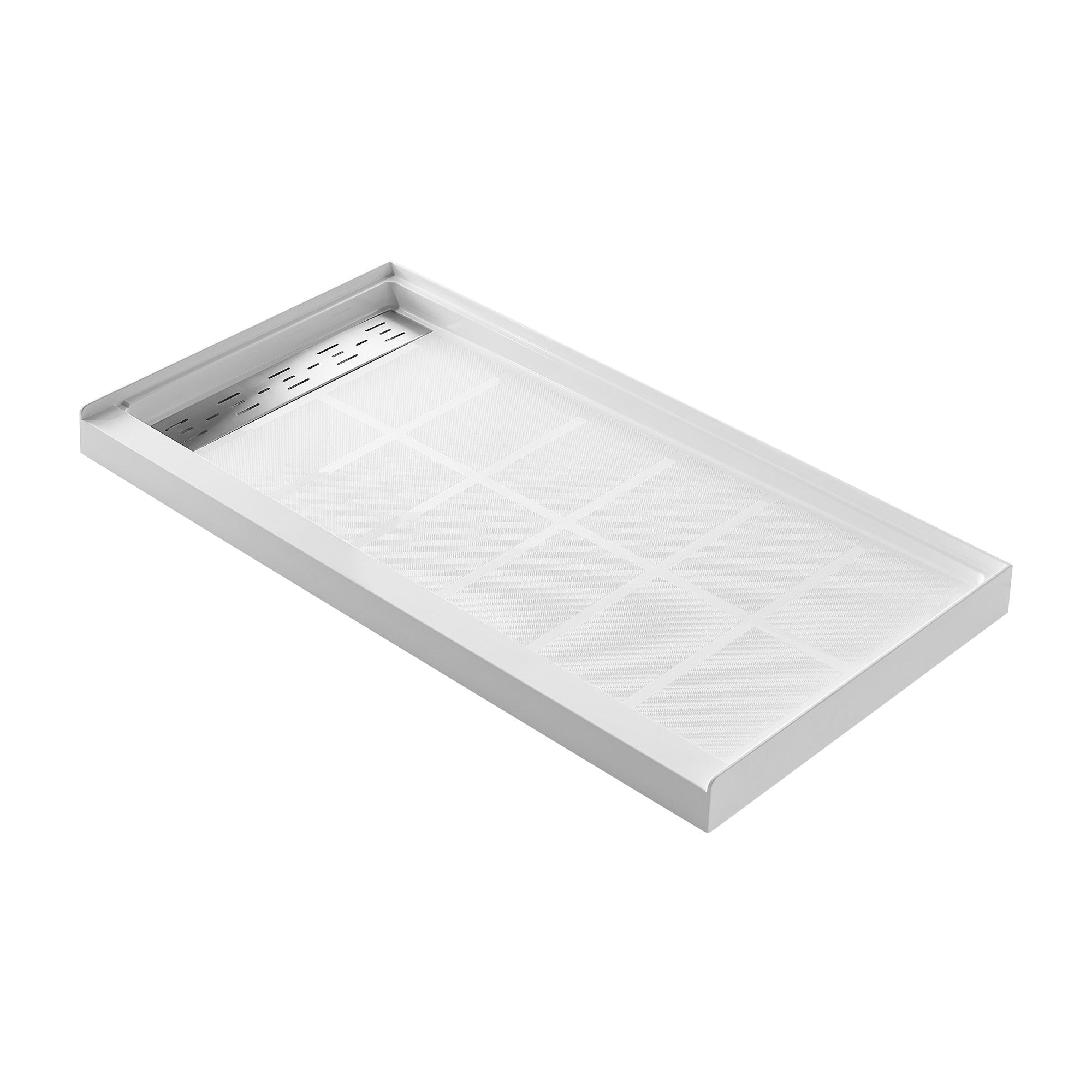 Single Threshold Shower Pan Base with Drain Assembly and Drain Cover Included, Non-Slip design RX-B01