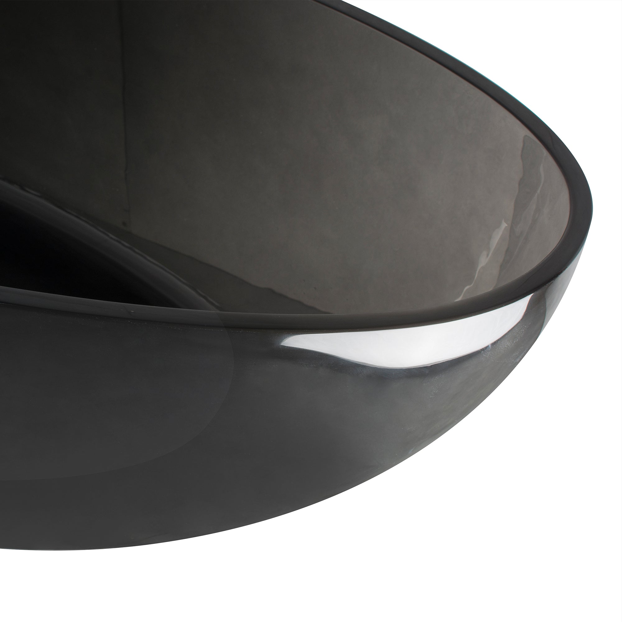 67" Egg Shaped Freestanding Solid Surface Soaking Bathtub in Translucent Black RX-S01-67TB