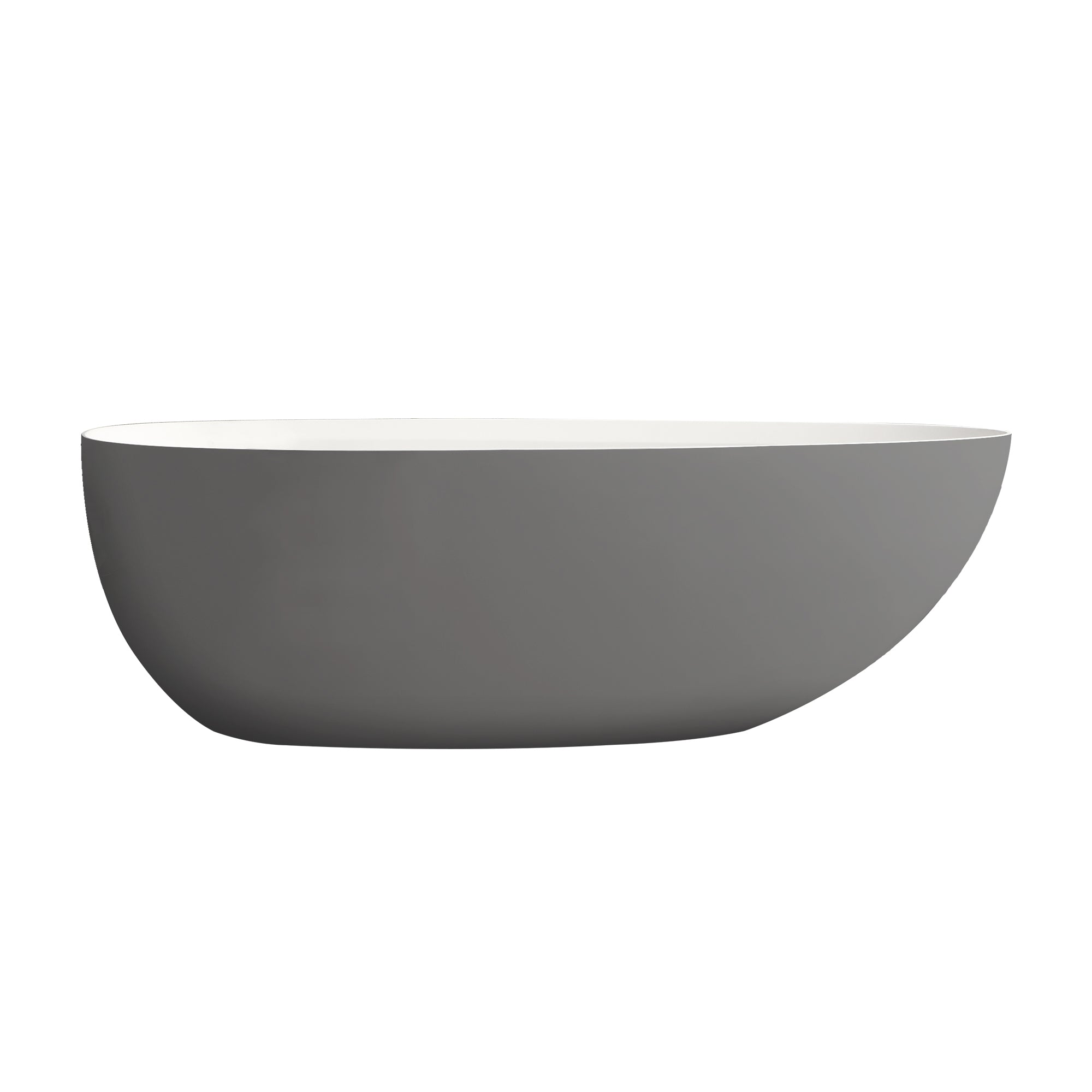 71" Egg Shaped Freestanding Solid Surface Soaking Bathtub with Overflow RX-S01-71GW