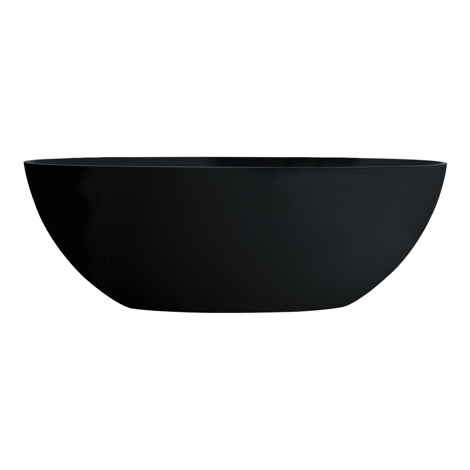 65" Freestanding Soaking Solid Surface Bathtub in Matte Black RX-S02-65MB