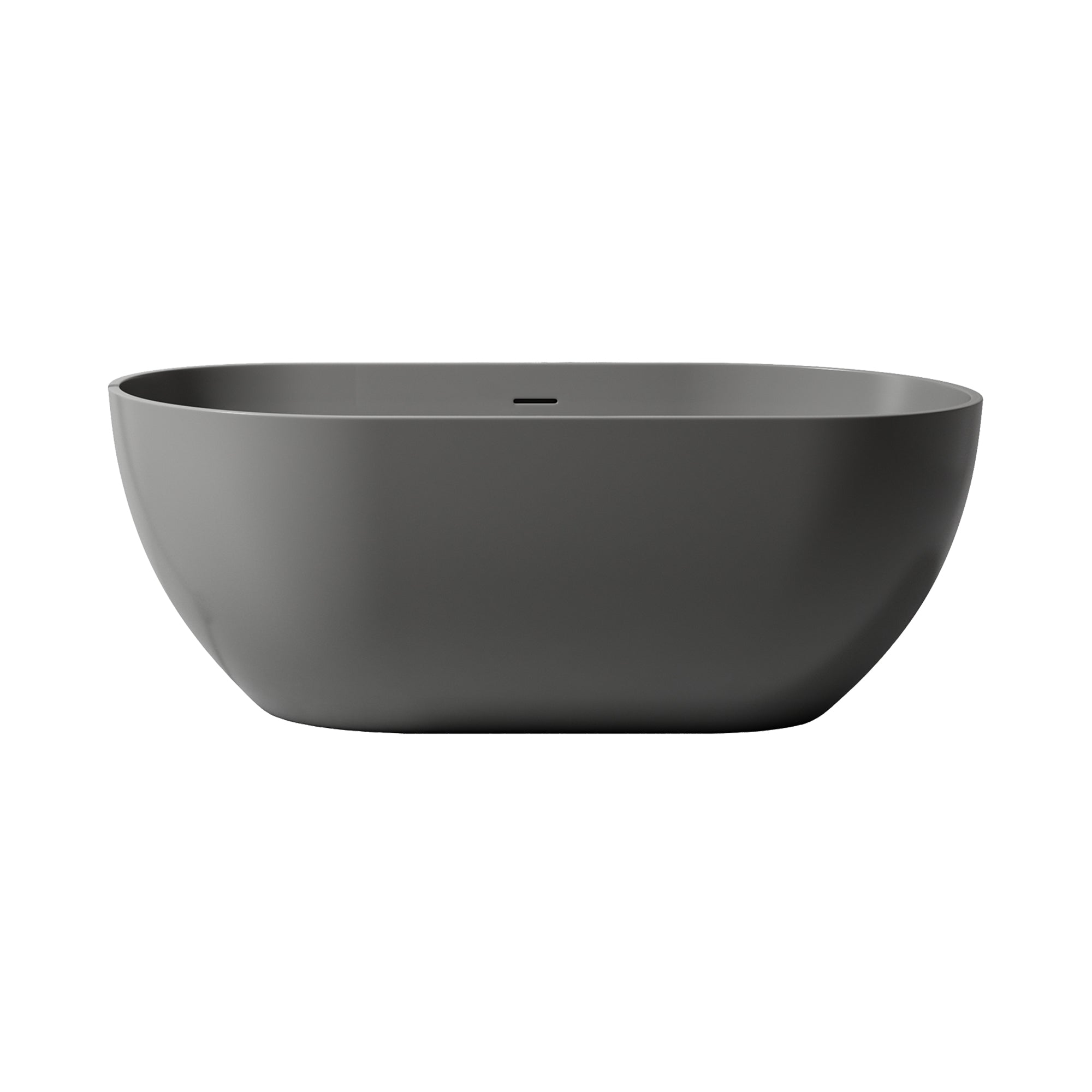 59" Oval Shaped Freestanding Solid Surface Soaking Bathtub with Overflow RX-S05-59DG
