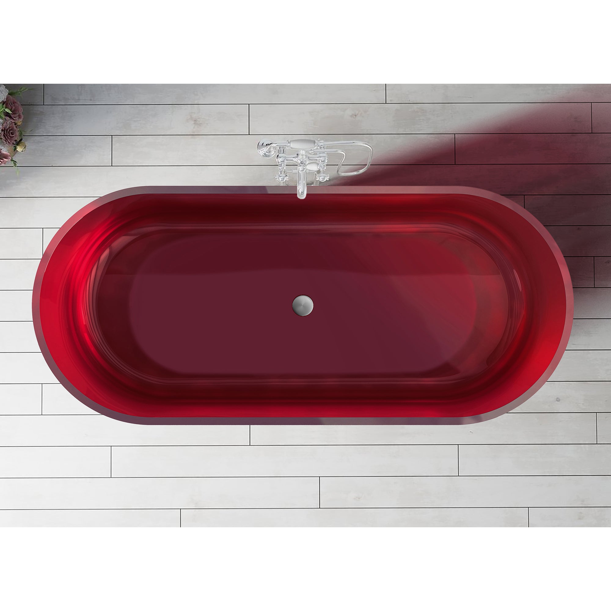 Baignoire autoportante ovale de 67 po à surface solide RX-S09-67CR