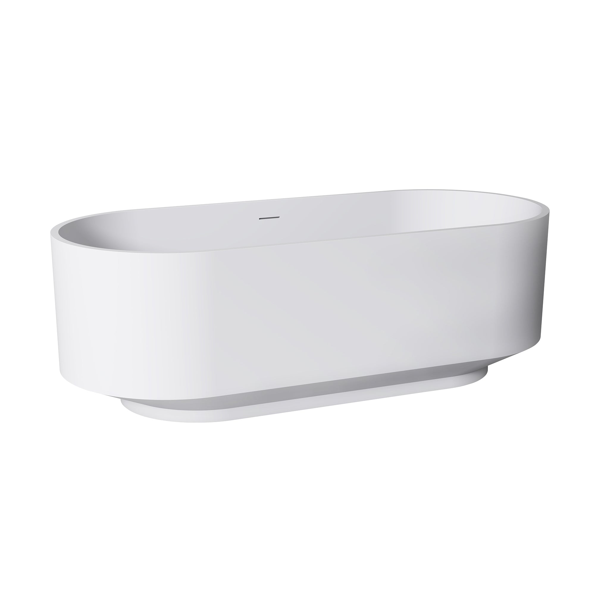 67" Oval Shaped Freestanding Solid Surface Soaking Bathtub with Overflow RX-S09-67
