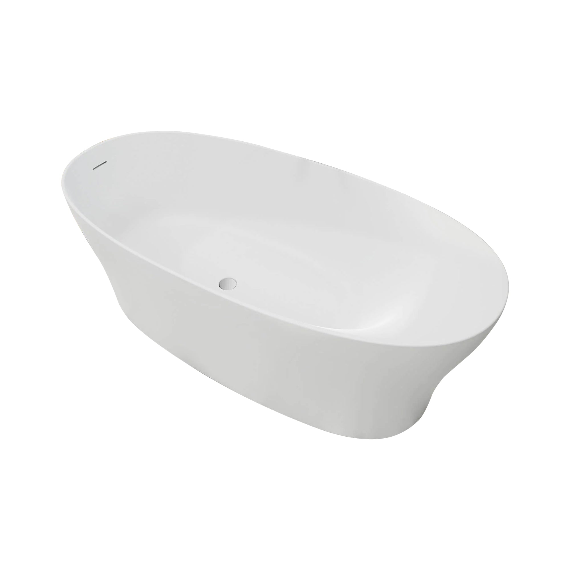 63" Freestanding Soaking Solid Surface Bathtub in White RX-S17-63