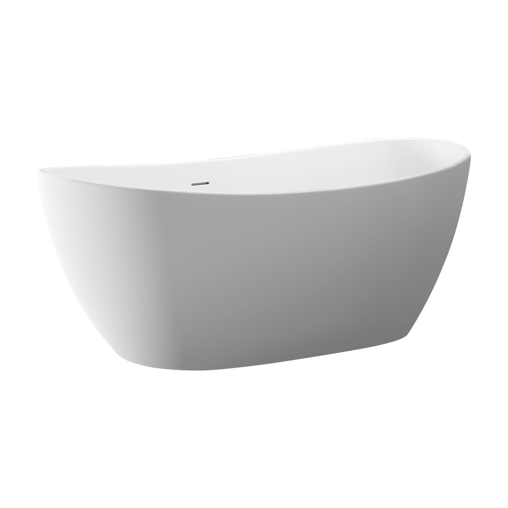 63" Freestanding Soaking Solid Surface Bathtub in White RX-S18-63