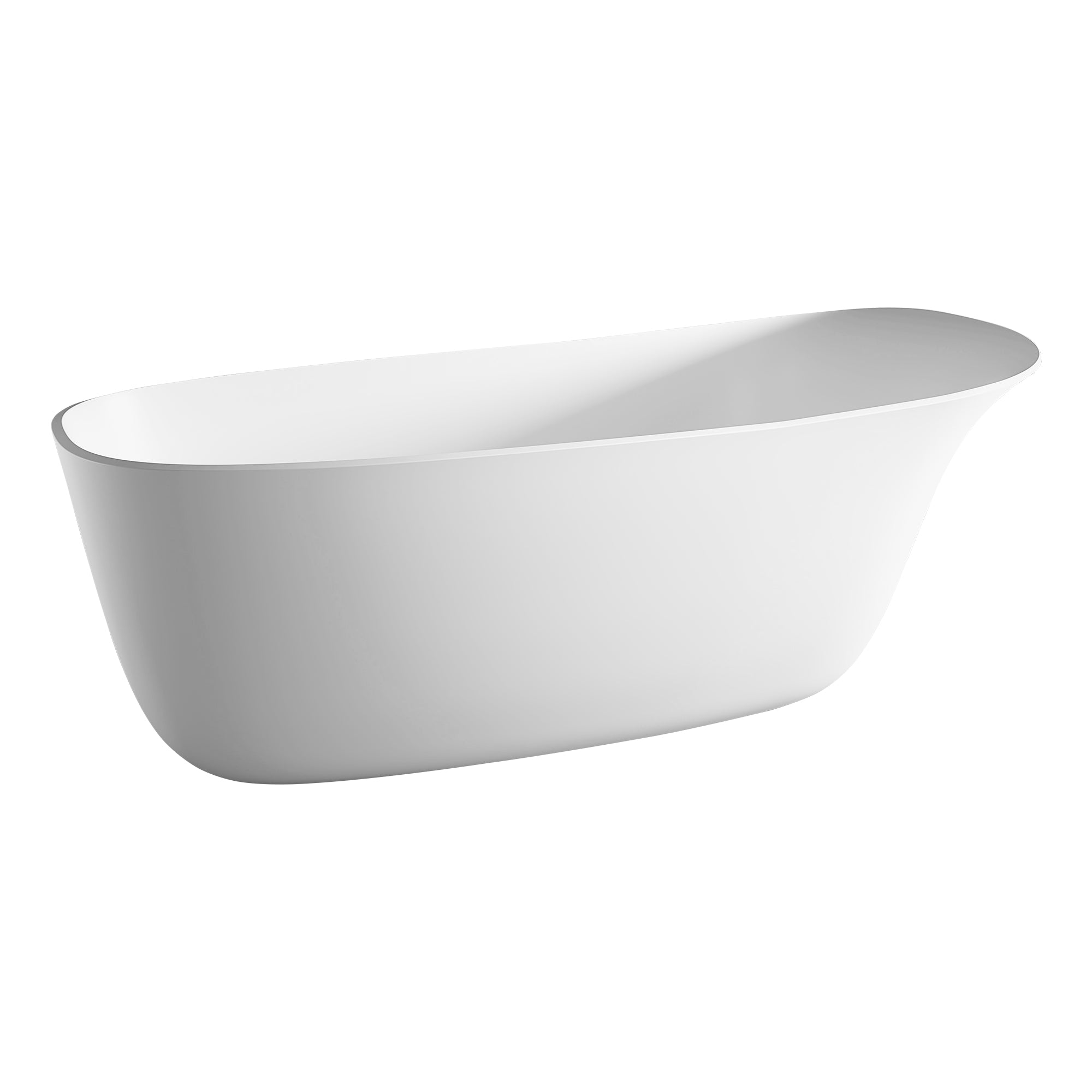 63" Freestanding Soaking Solid Surface Bathtub in White RX-S19-63