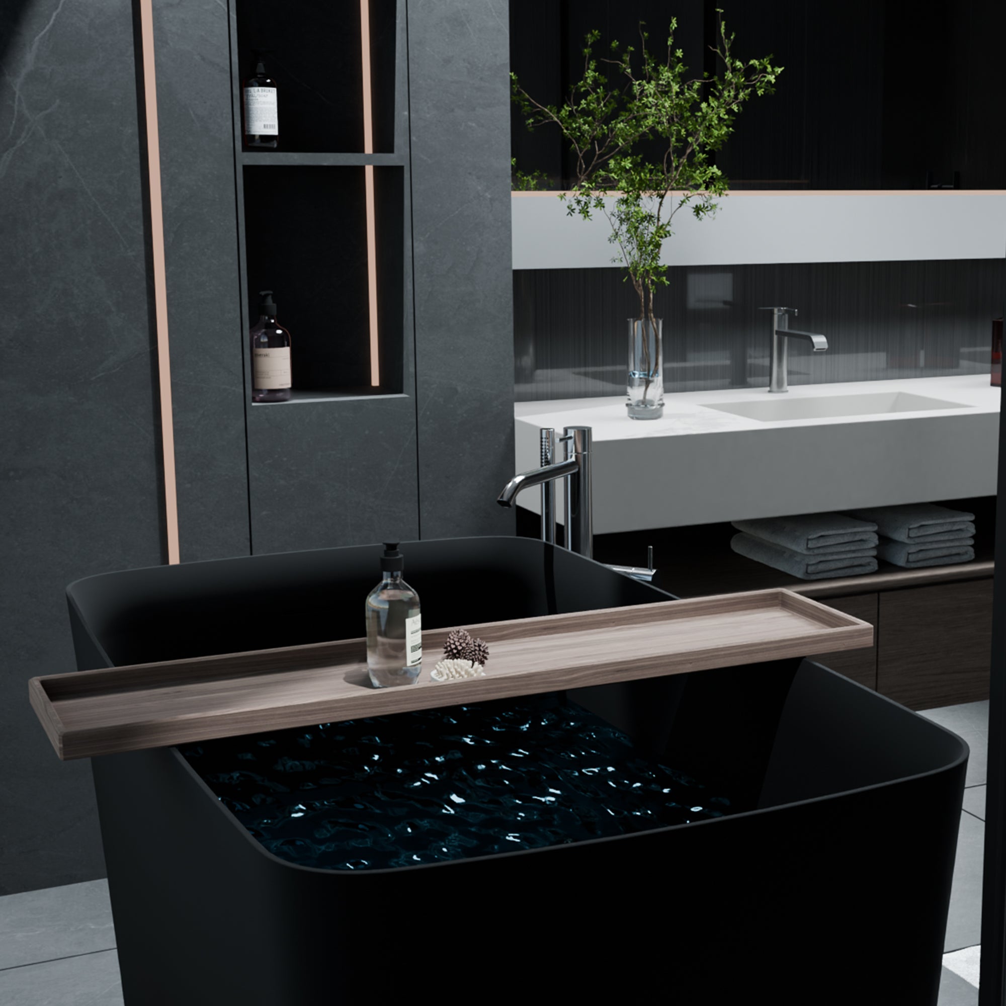 47" Freestanding Soaking Solid Surface Bathtub RX-S20-47