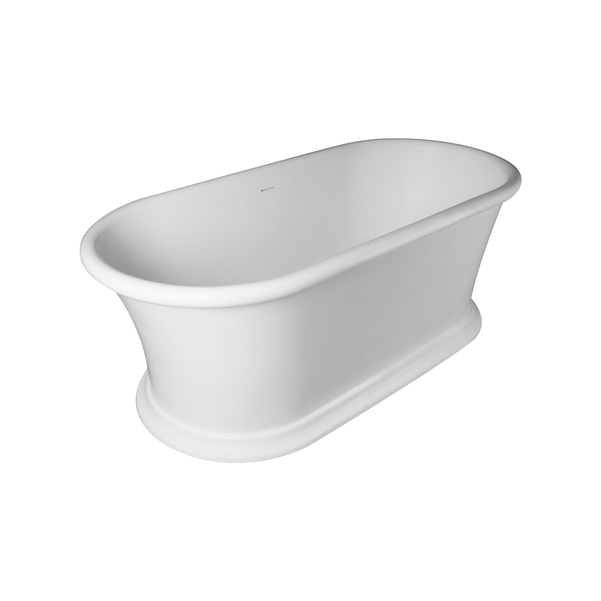 61" Freestanding Soaking Solid Surface Bathtub in White RX-S21-61