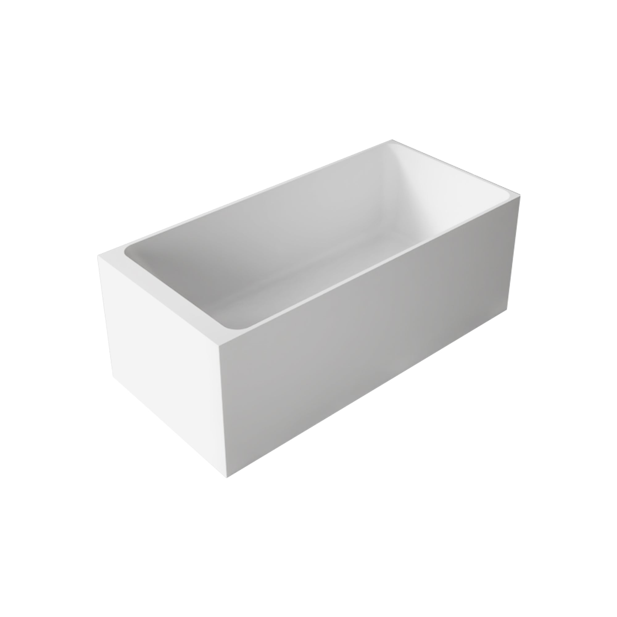 59" Freestanding Soaking Solid Surface Bathtub in White RX-S24-59