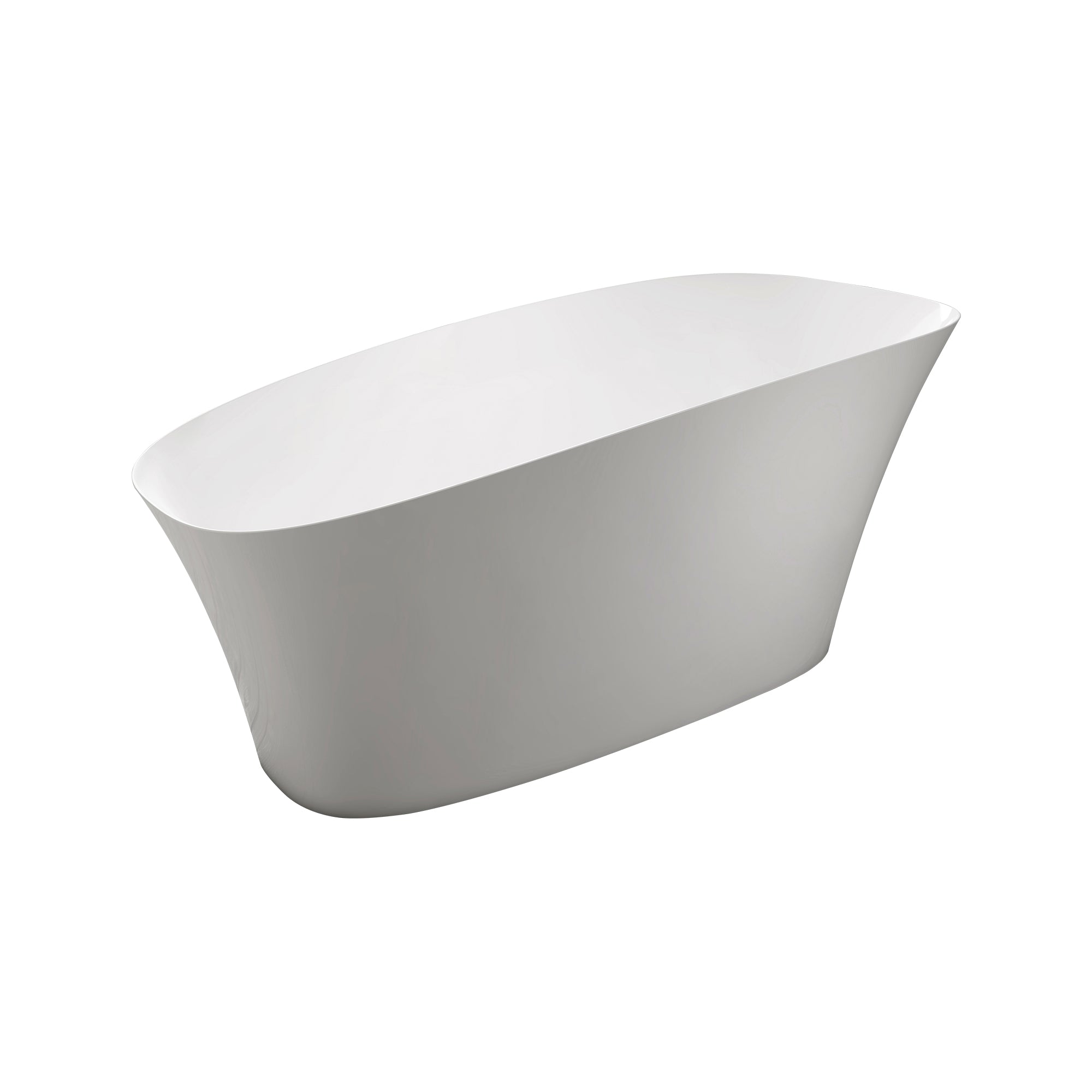 63" Freestanding Soaking Solid Surface Bathtub in White RX-S25-63