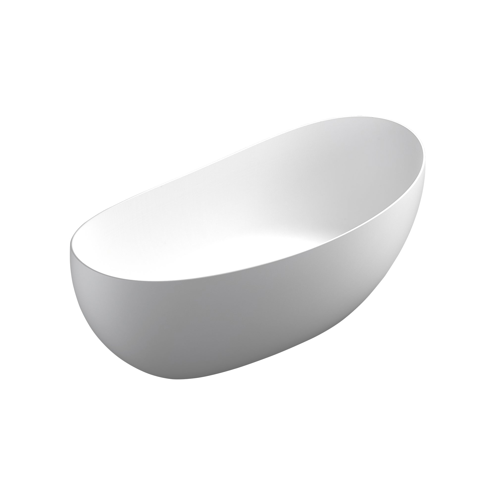 63" Freestanding Soaking Solid Surface Bathtub in White RX-S26-63