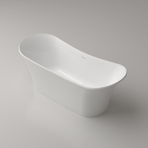 69" Freestanding Soaking Solid Surface Bathtub in White RX-S28-69