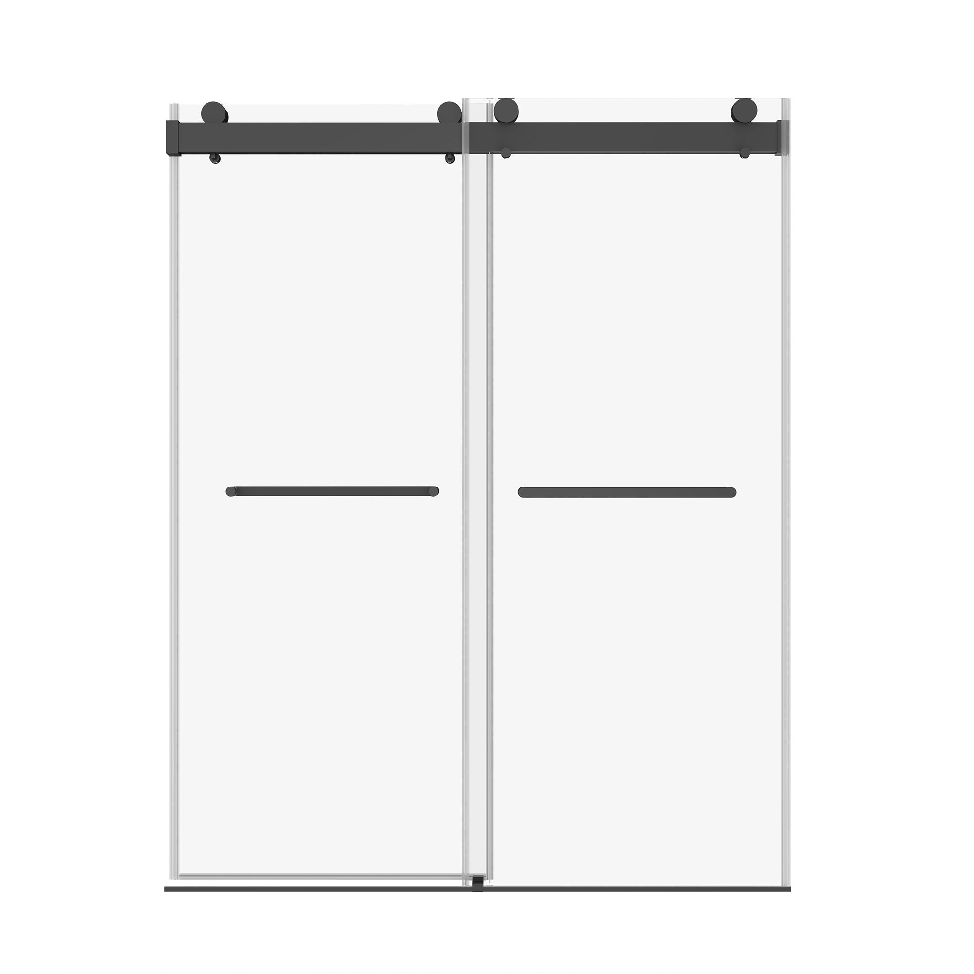 56 to 60 in. W x 76 in. H Sliding Frameless Shower Door with 3/8 Inch (10mm) Thick Tampered Glass in Matte Black RX-SD02-6076MB