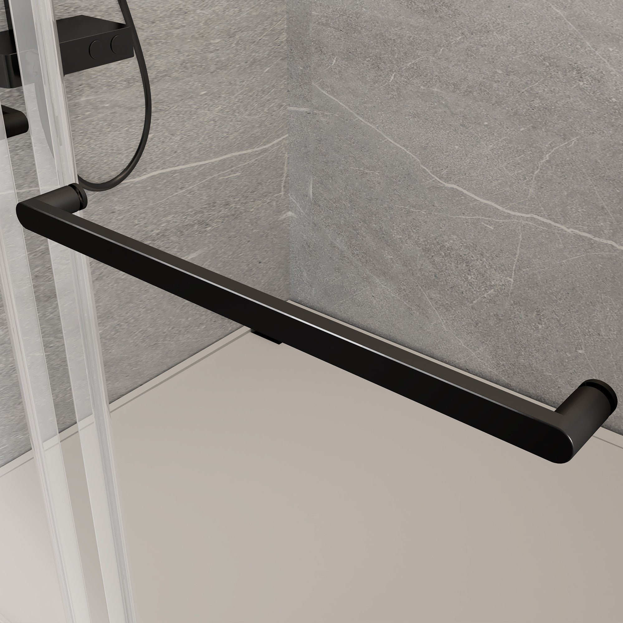 56 to 60 in. W x 65 in. H Frameless Double Sliding Tub Door in Matte Black RX-SD03-6065MB
