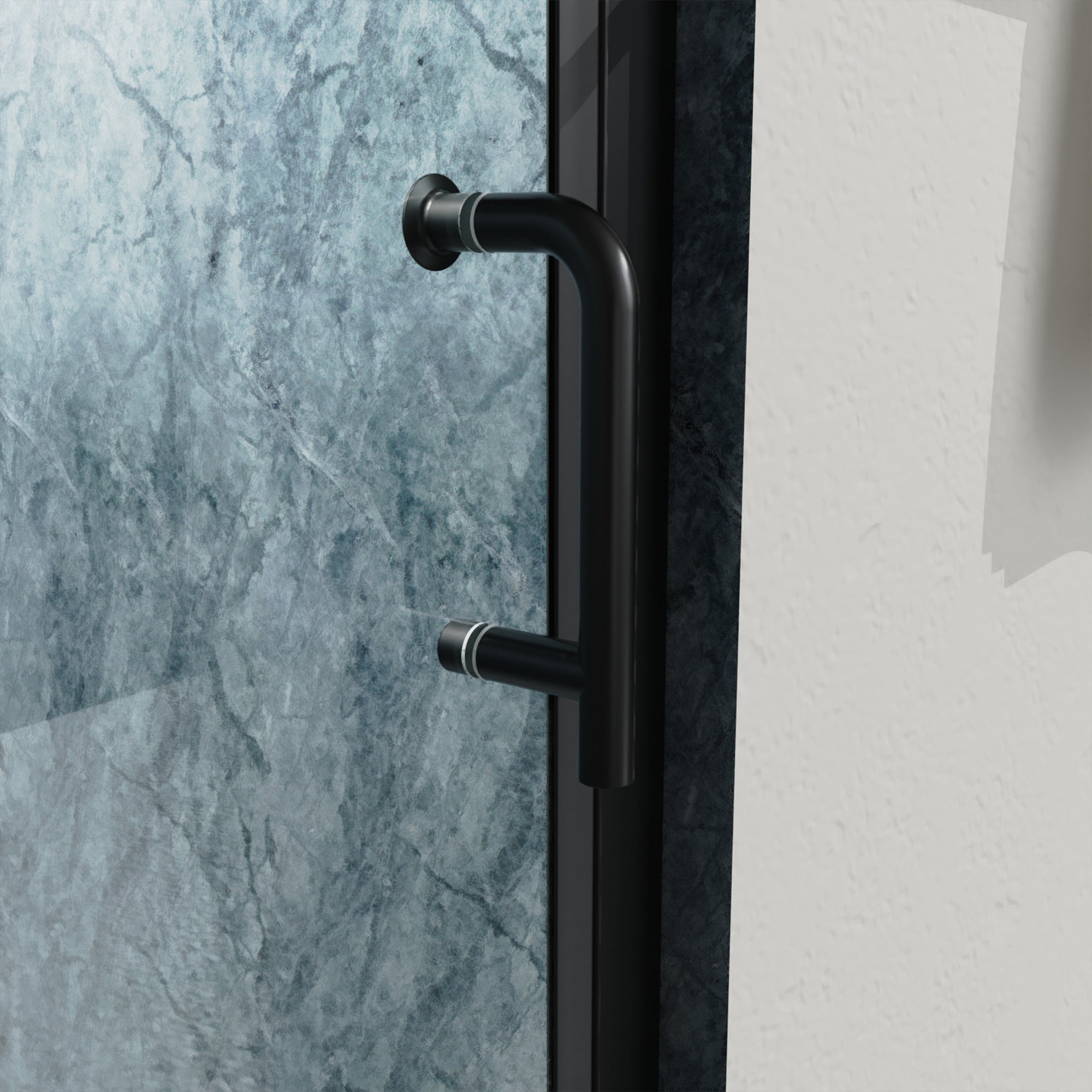 30 to 31-3/8 in. W x 72 in. H Semi-Frameless Pivot Shower Door in Matte Black RX-SD04-3072MB