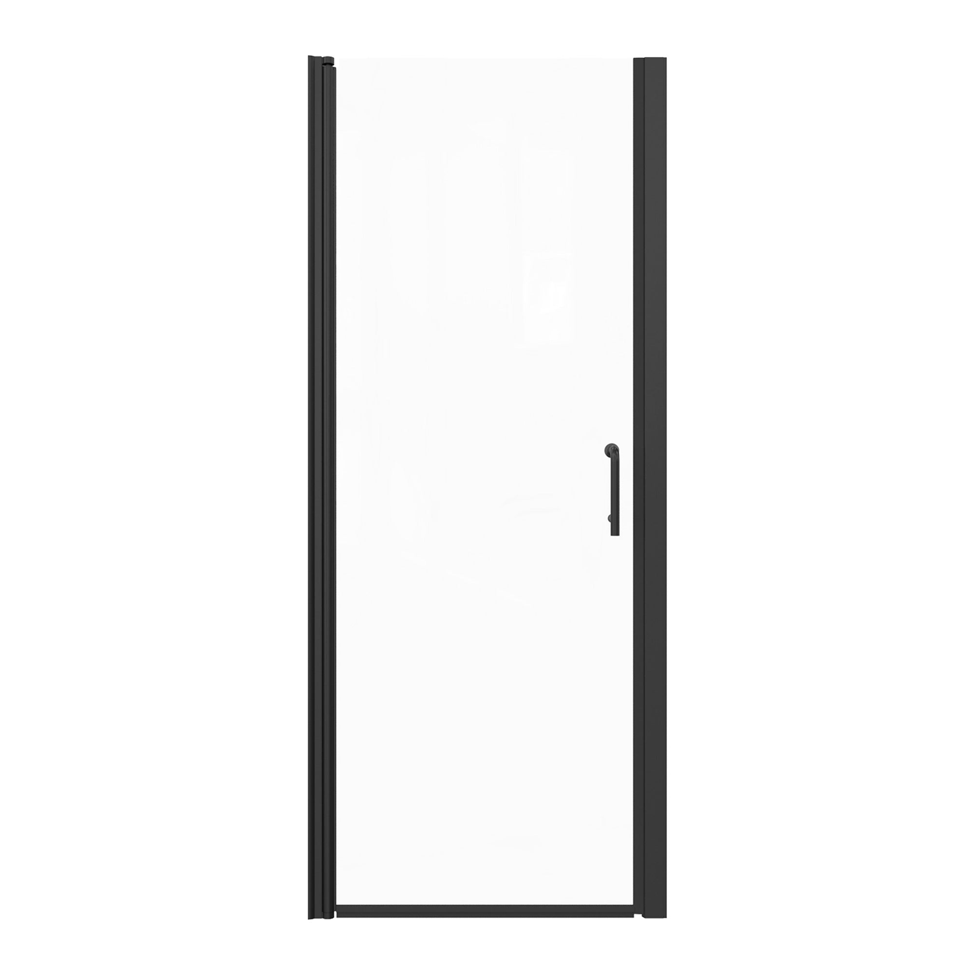 32 to 33-3/8 in. W x 72 in. H Semi-Frameless Pivot Shower Door in Matte Black RX-SD04-3272MB