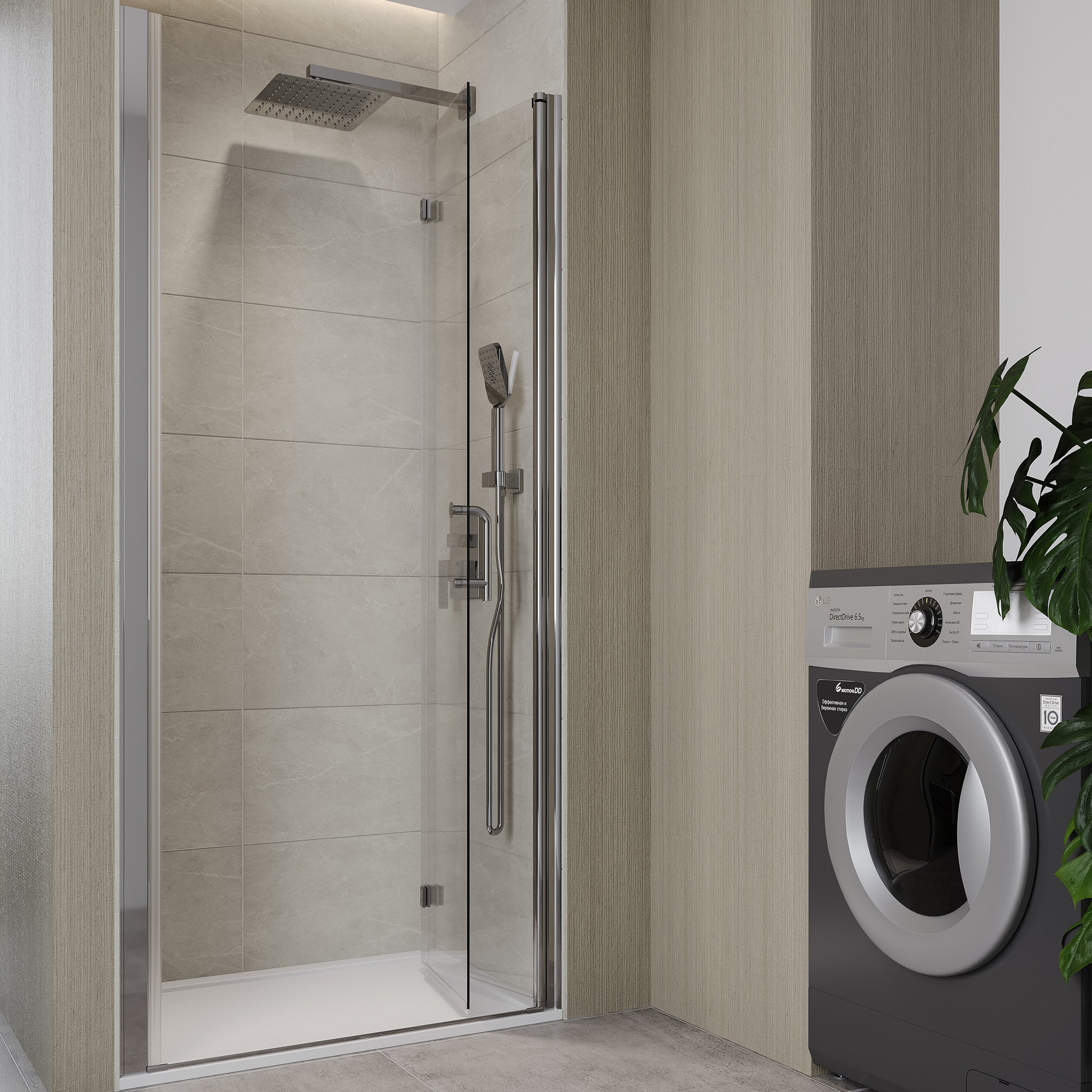 30 to 31-3/8 in. W x 72 in. H Semi-Frameless Bi-Fold Shower Doors in Chrome RX-SD05-3072CH