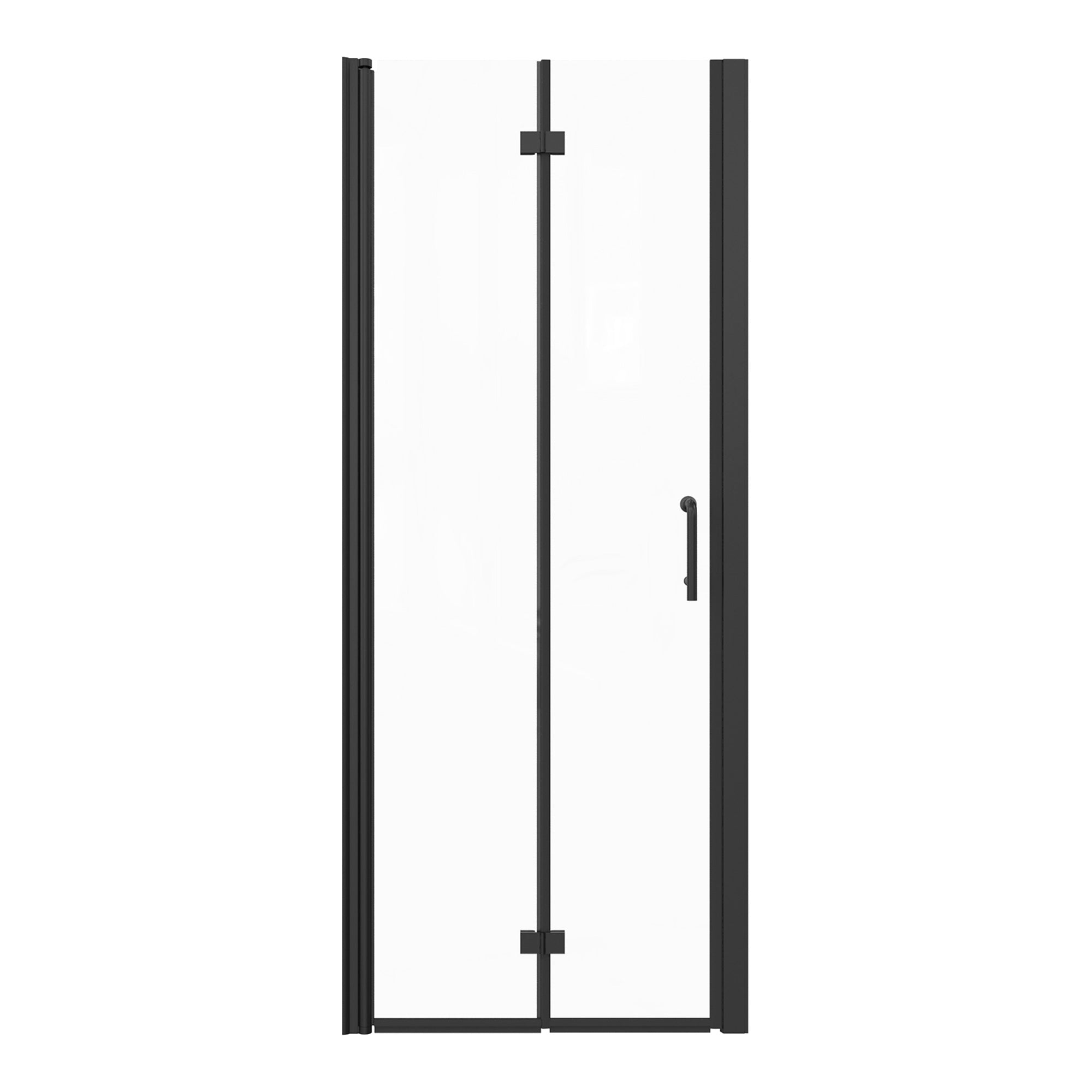 30 to 31-3/8 in. W x 72 in. H Semi-Frameless Bi-Fold Shower Doors in Matte Black RX-SD05-3072MB