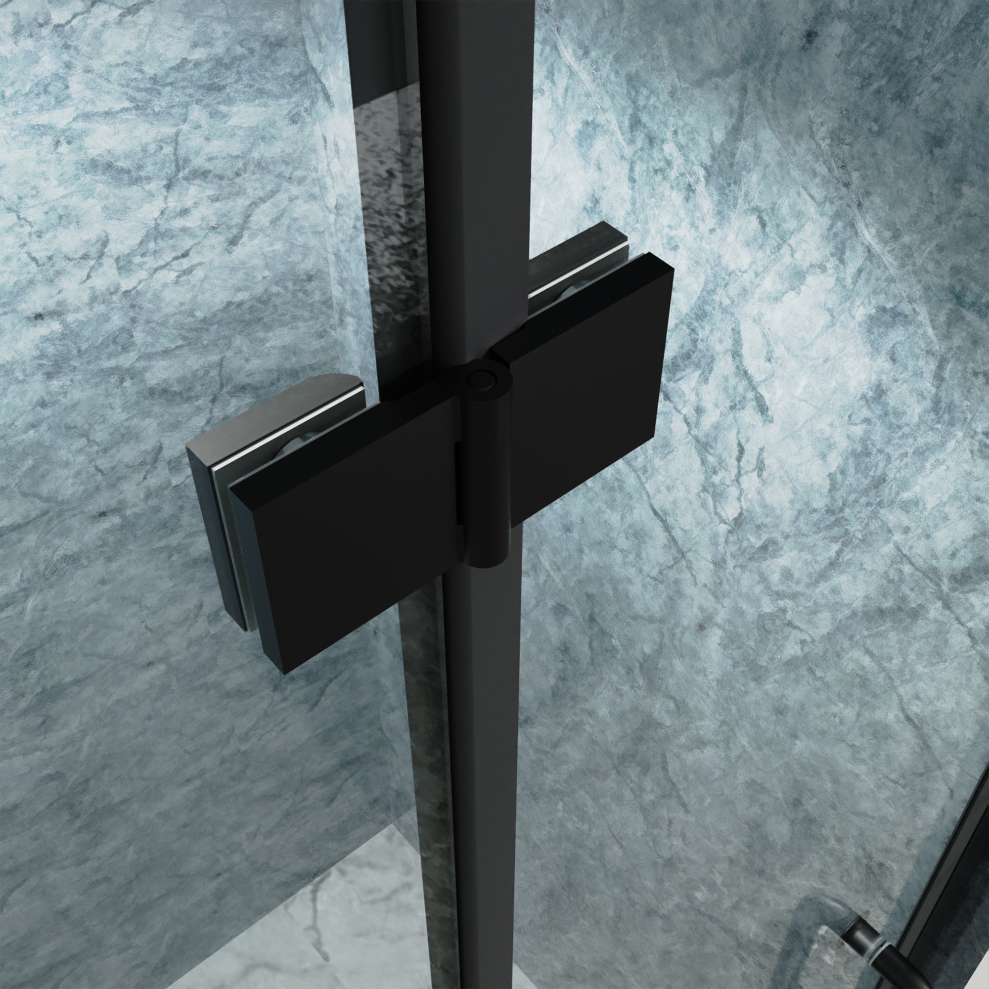 30 to 31-3/8 in. W x 72 in. H Semi-Frameless Bi-Fold Shower Doors in Matte Black RX-SD05-3072MB