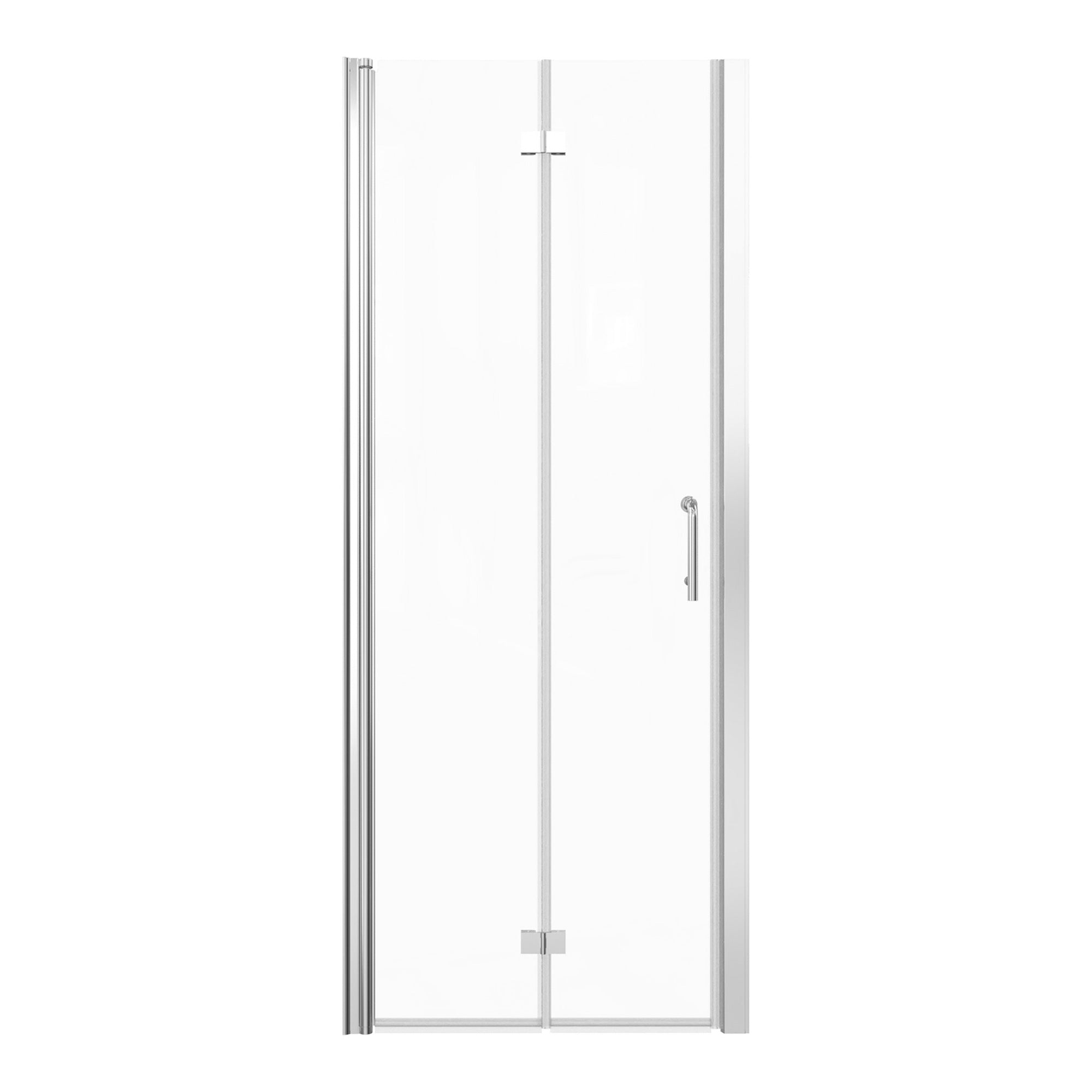 Portes de douche pliantes semi-sans cadre de 36 à 37-3/8 po de largeur x 72 po de hauteur en chrome RX-SD05-3672CH