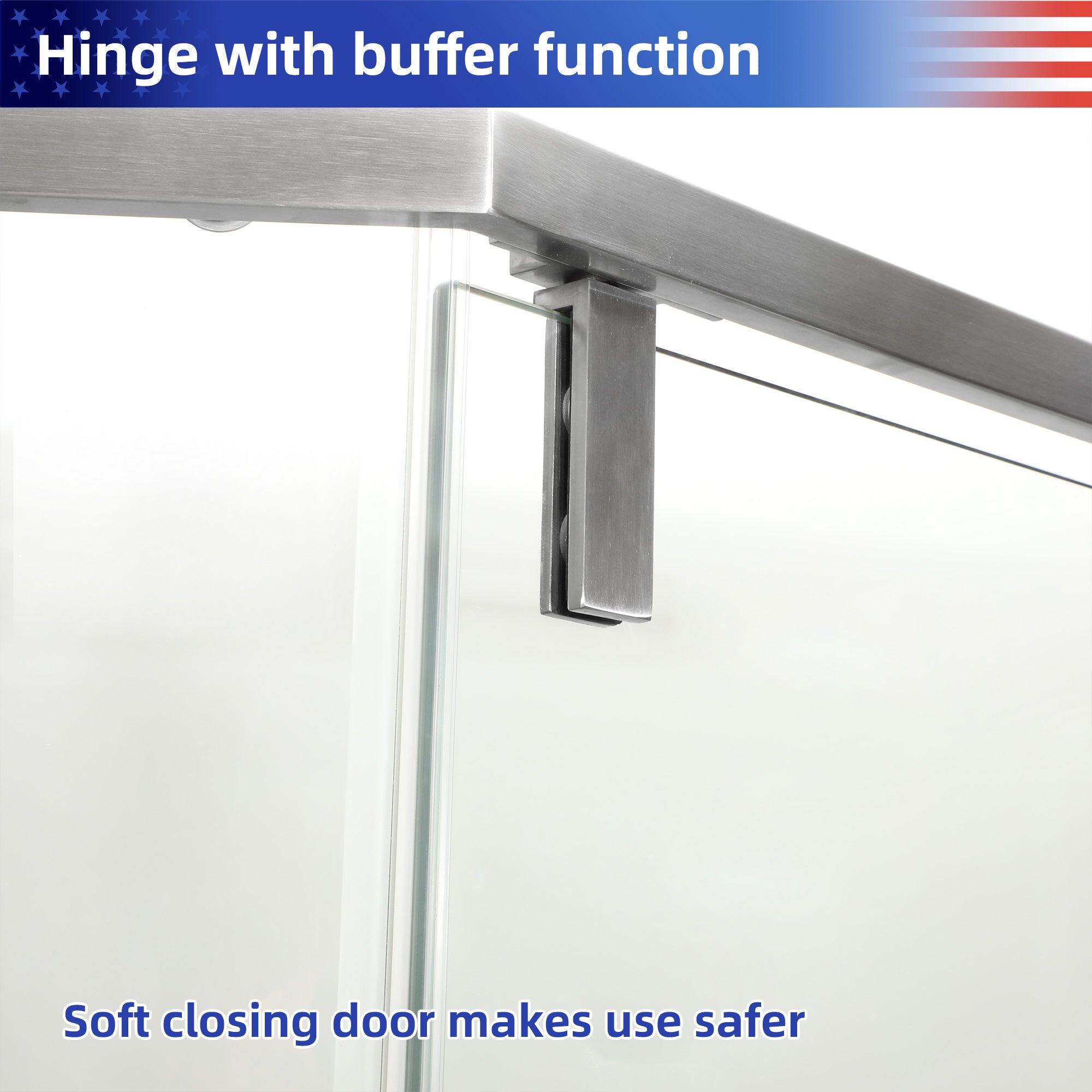 34-1/8" x 72" Semi-Frameless Neo-Angle Hinged Shower Enclosure in Brushed Nickel RX-SD06-3472BN