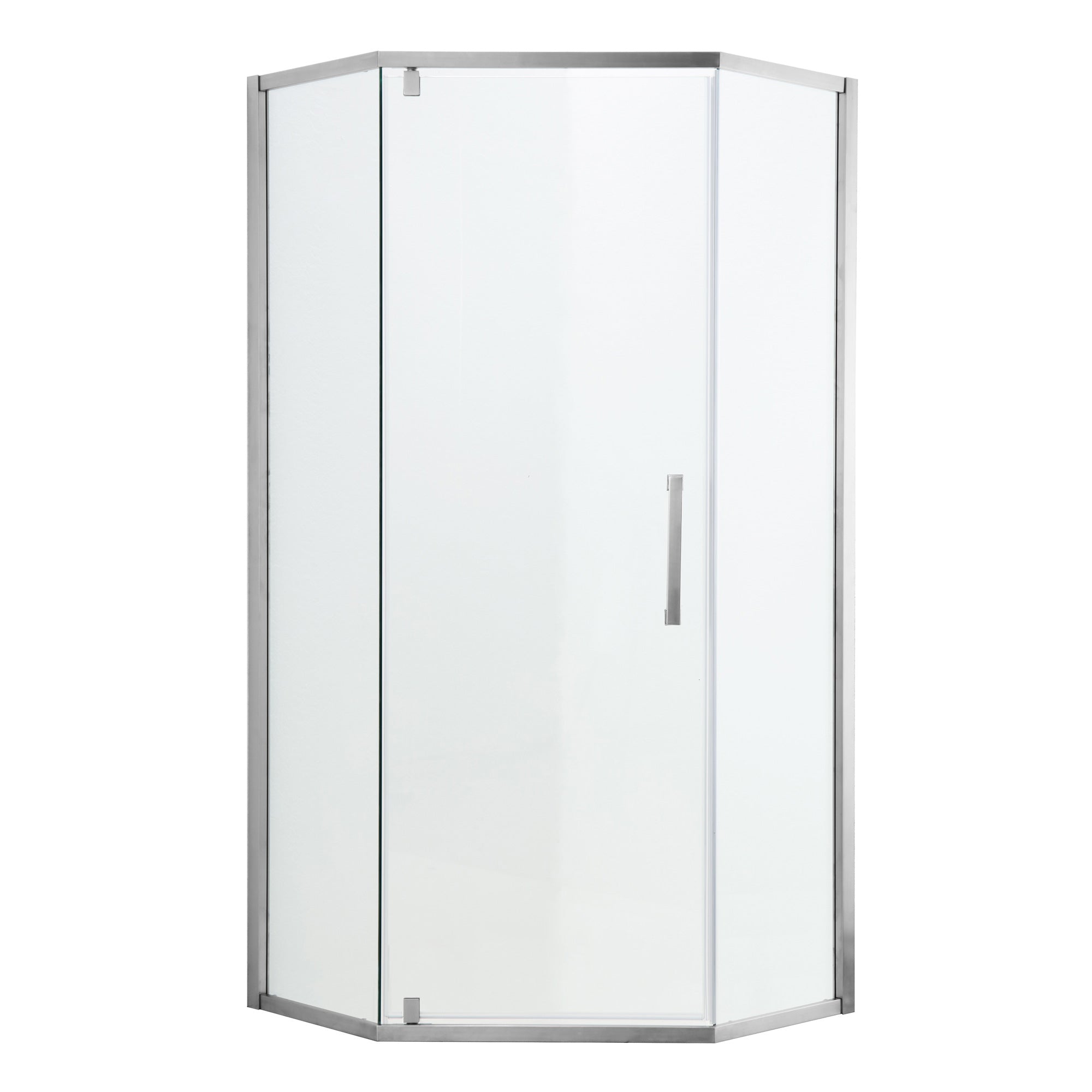 34-1/8" x 72" Semi-Frameless Neo-Angle Hinged Shower Enclosure in Chrome RX-SD06-3472CH