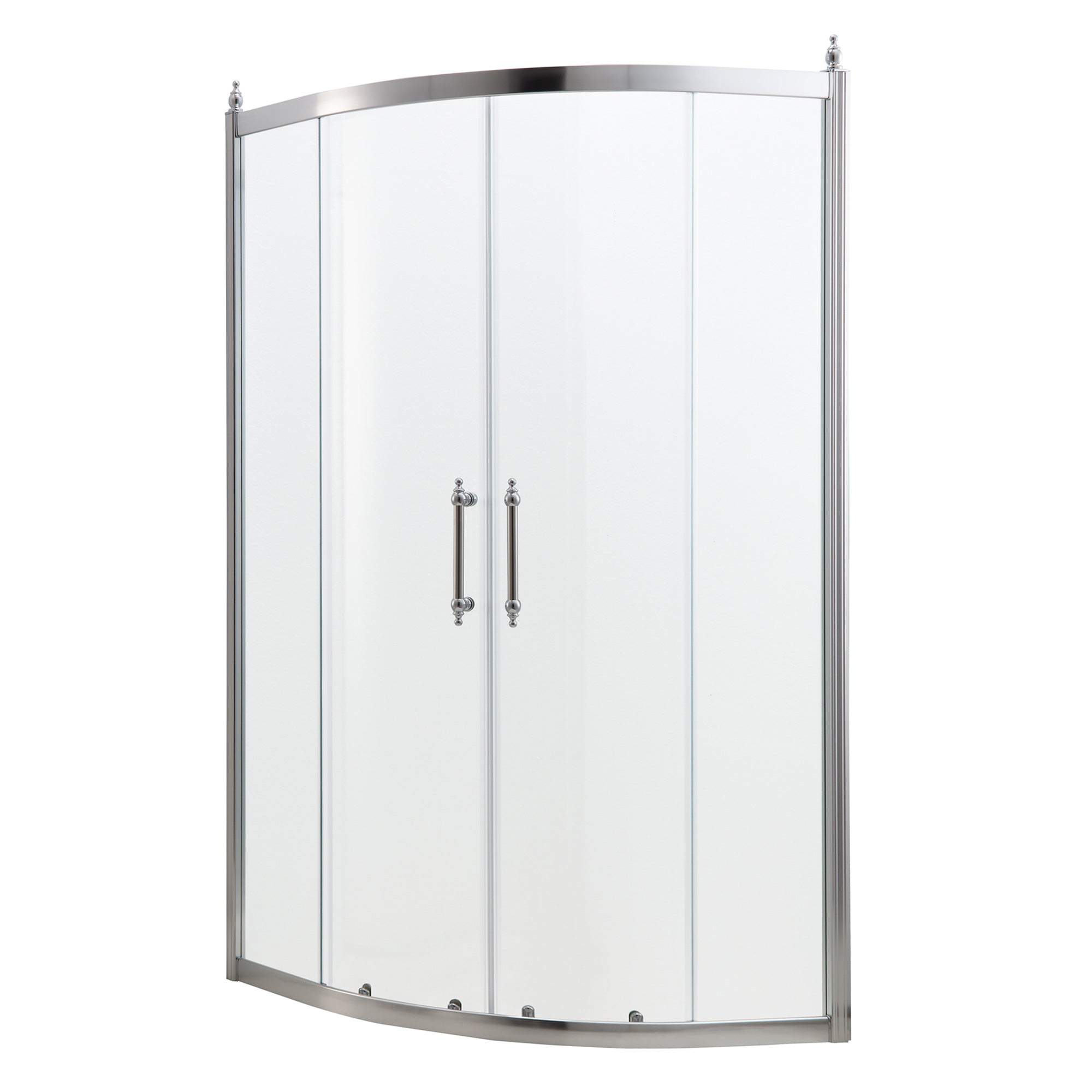 Cabine de douche coulissante ronde semi-sans cadre de 36 po x 72 po en chrome RX-SD07-3672CH