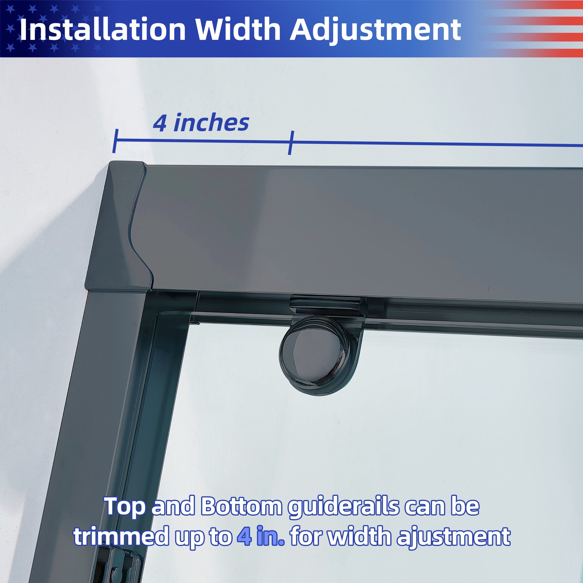 Sliding Framed Shower Door with 5/16 Inch (8mm) Thick Tampered Glass RX-SD08