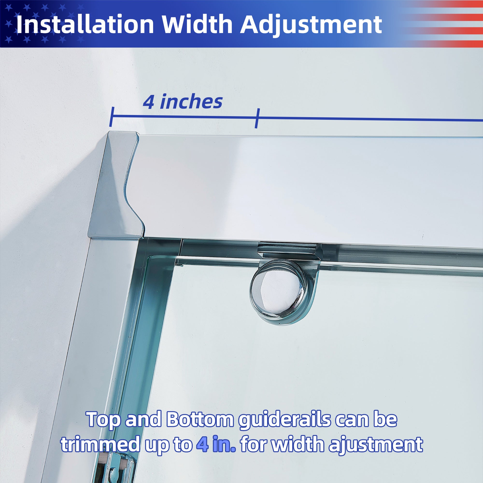 Sliding Framed Shower Door with 5/16 Inch (8mm) Thick Tampered Glass RX-SD08