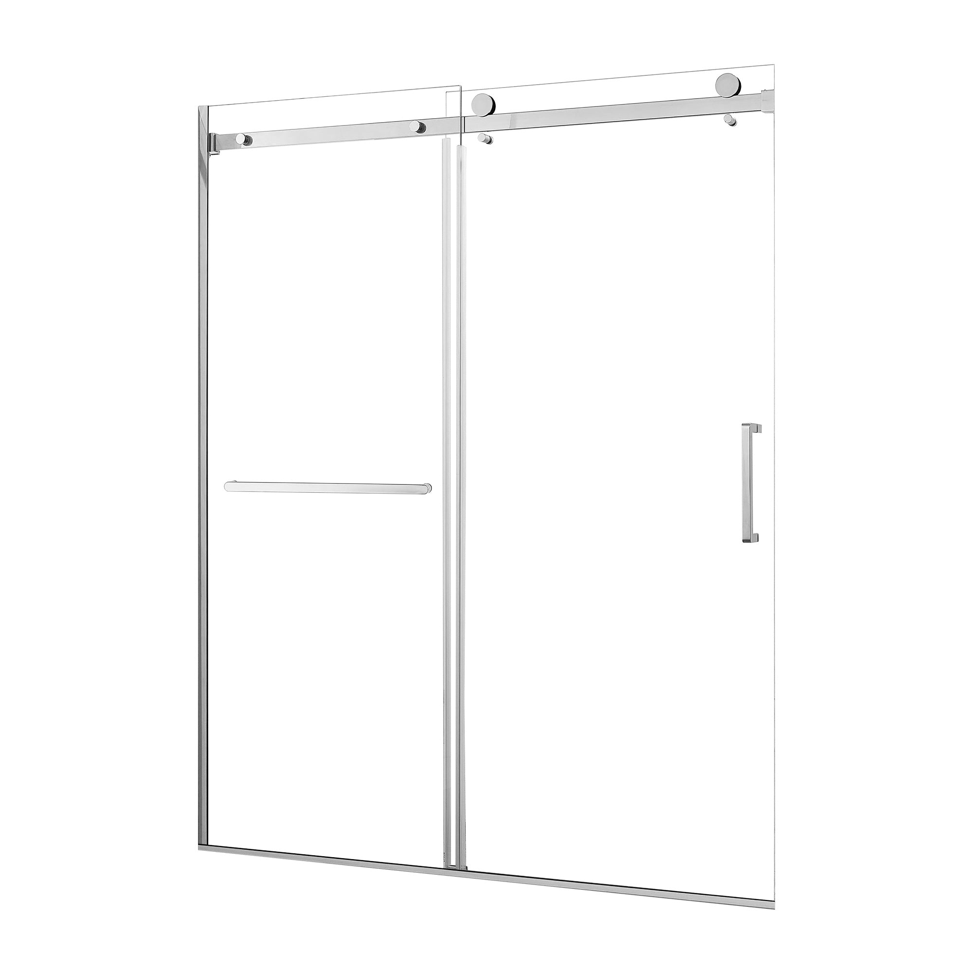 56 to 60 in. W x 75 in. H Sliding Semi-Frameless Shower Door with 5/16 Inch (8mm) Thick Tampered Glass RX-SD09