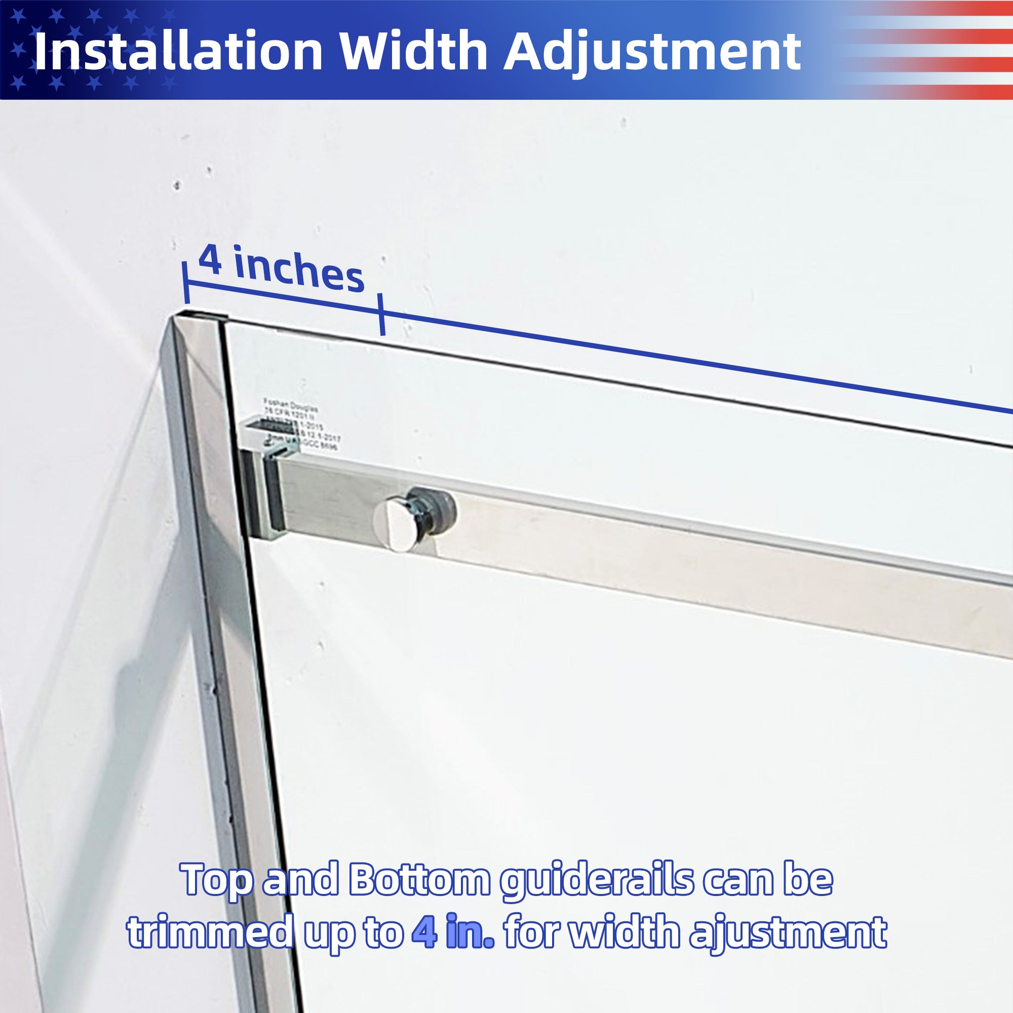 56 to 60 in. W x 75 in. H Sliding Semi-Frameless Shower Door with 5/16 Inch (8mm) Thick Tampered Glass RX-SD09