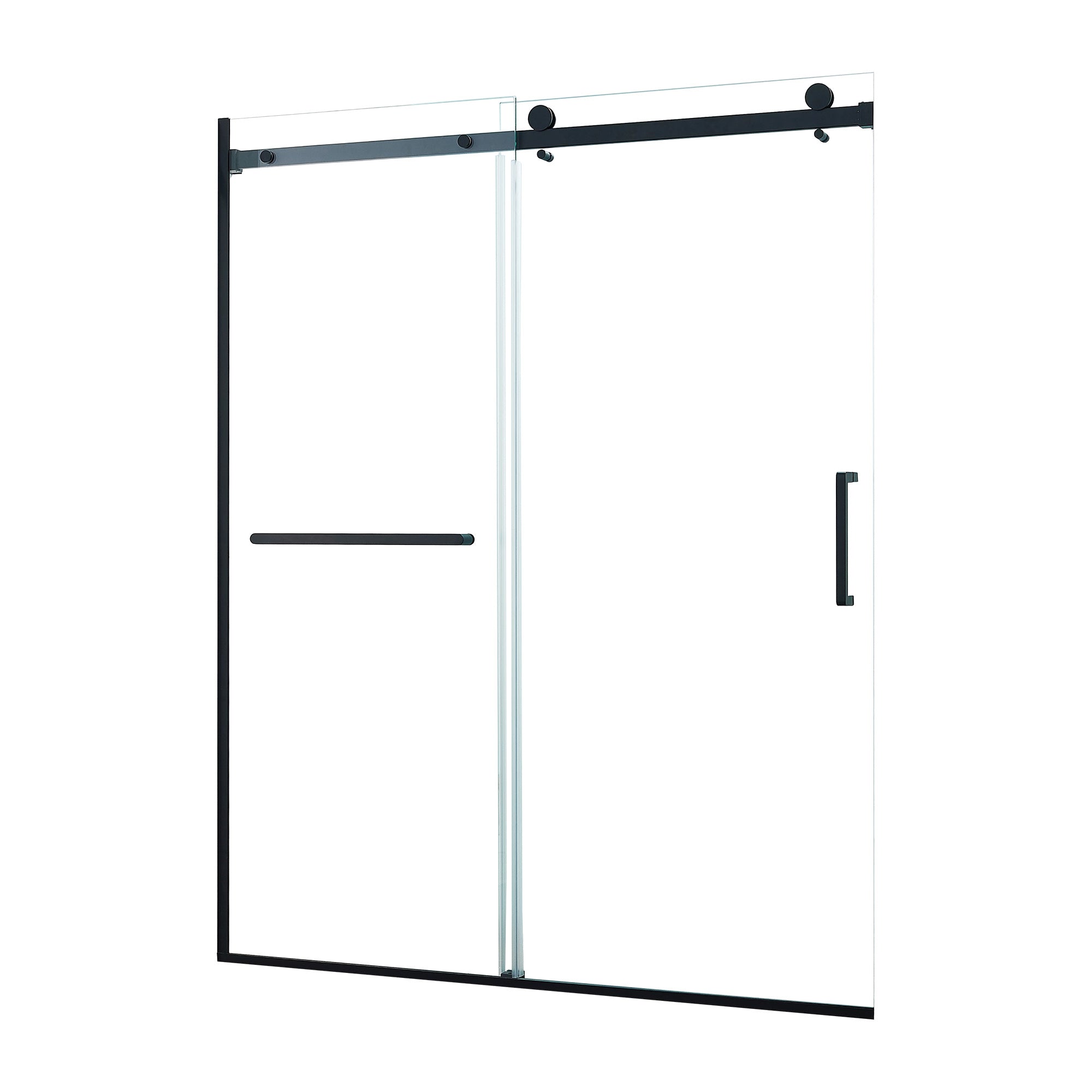 56 to 60 in. W x 75 in. H Sliding Semi-Frameless Shower Door with 5/16 Inch (8mm) Thick Tampered Glass RX-SD09