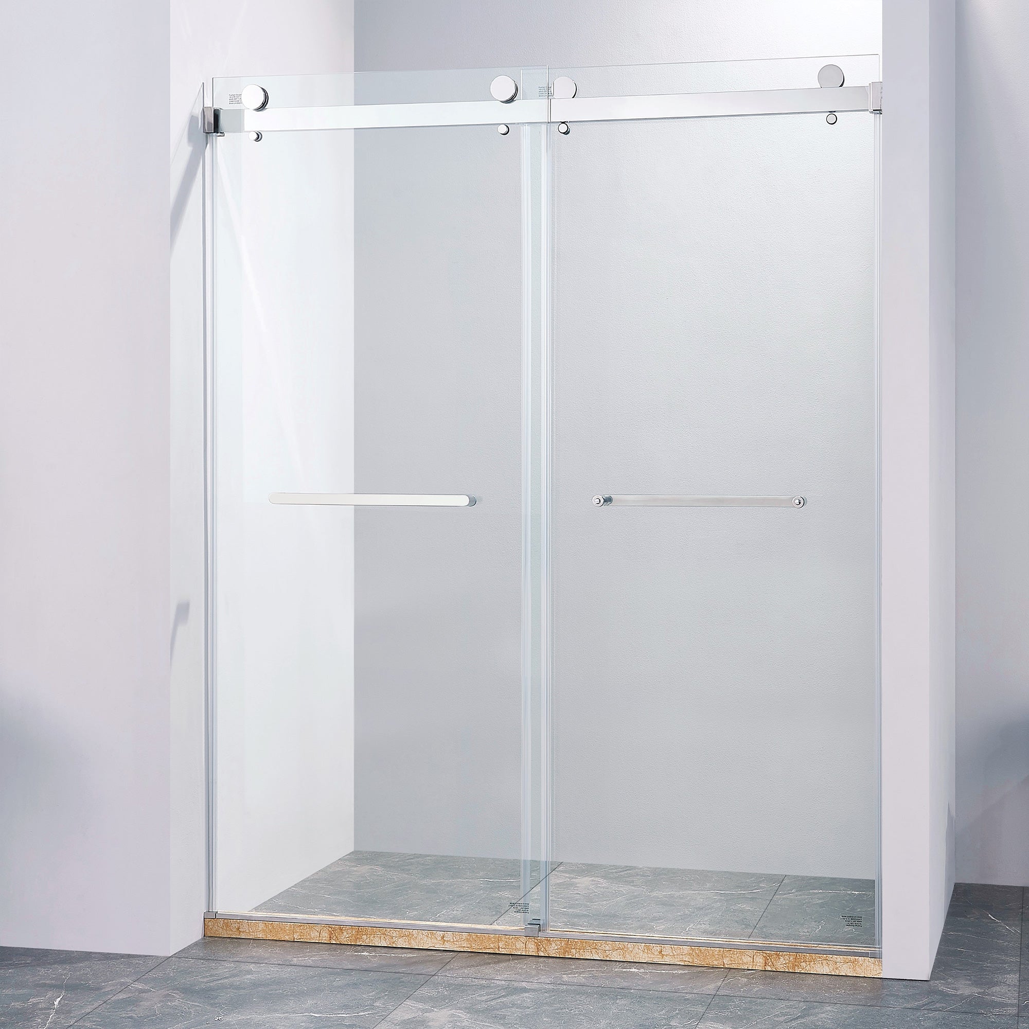 56 to 60 in. W x 75 in. H Sliding Frameless Shower Door with 5/16 Inch (8mm) Thick Tampered Glass RX-SD10