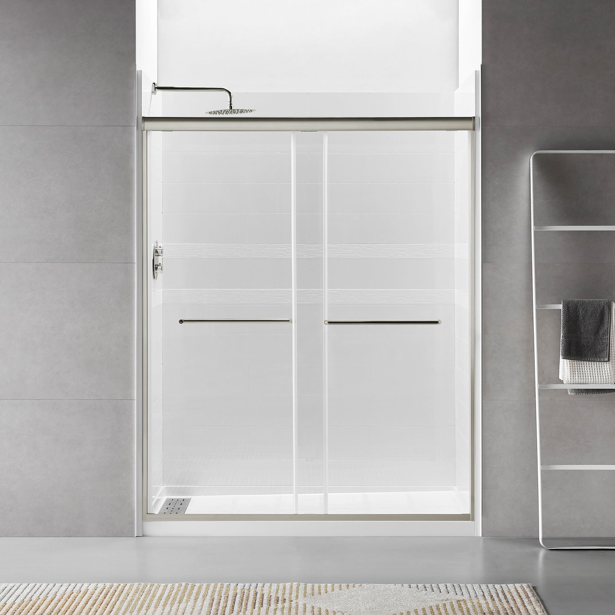 56 to 60 in. W x 70 in. H Sliding Framed Shower Door with 1/4 Inch (6mm) Thick Tampered Glass RX-SD16