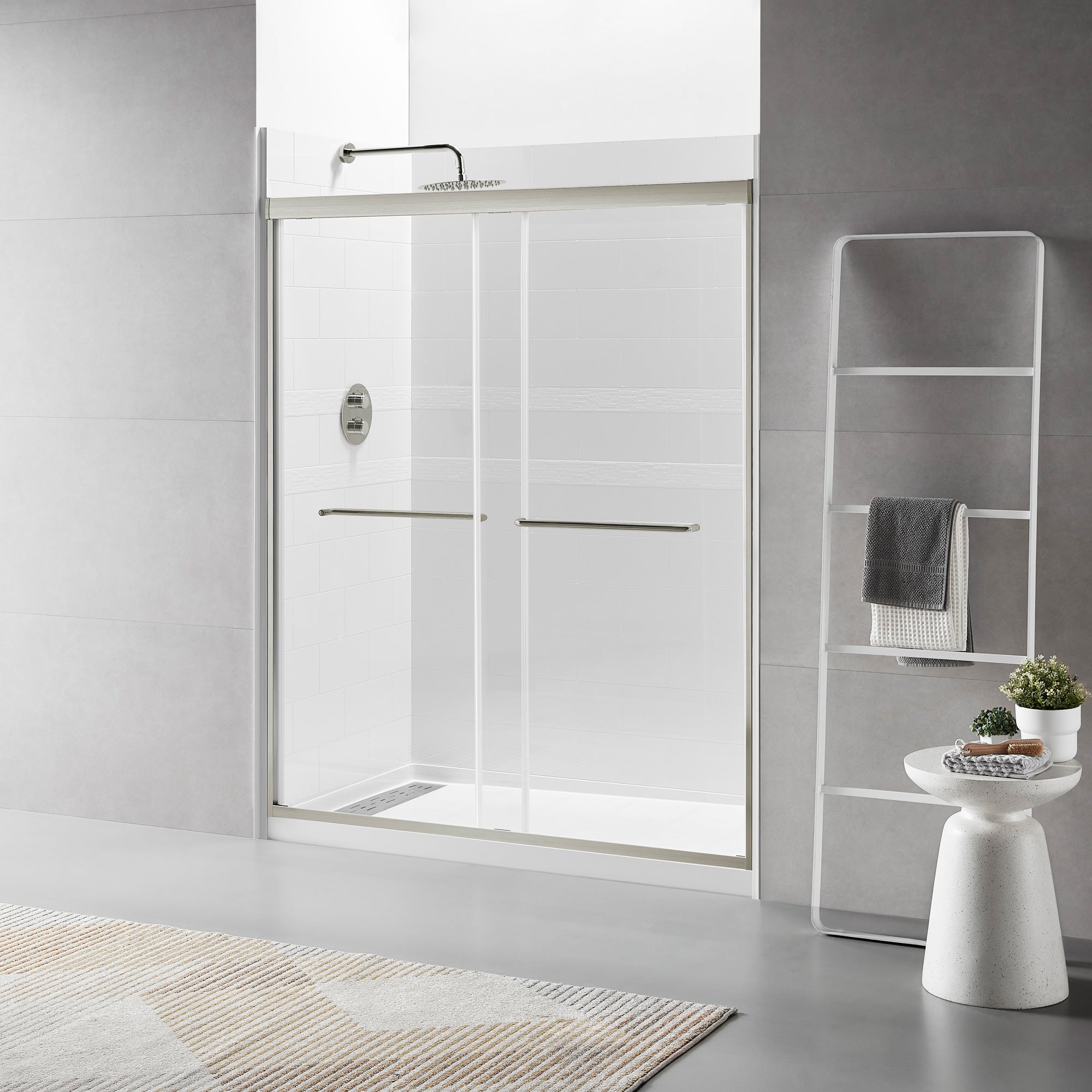 56 to 60 in. W x 70 in. H Sliding Framed Shower Door with 1/4 Inch (6mm) Thick Tampered Glass RX-SD16