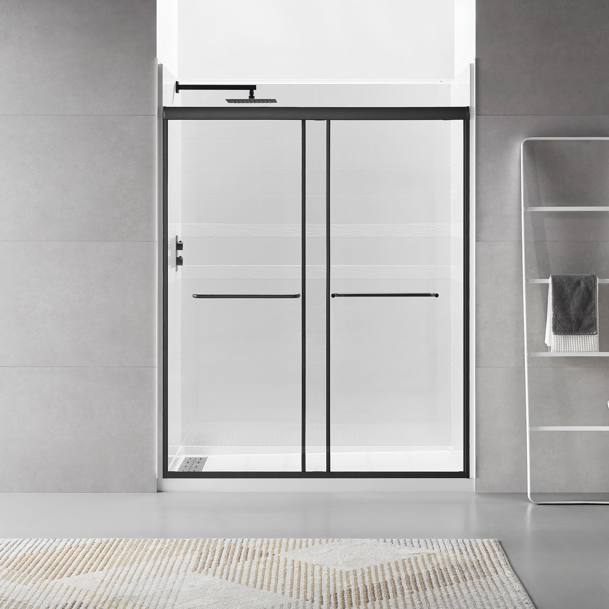 56 to 60 in. W x 70 in. H Sliding Framed Shower Door with 1/4 Inch (6mm) Thick Tampered Glass RX-SD16