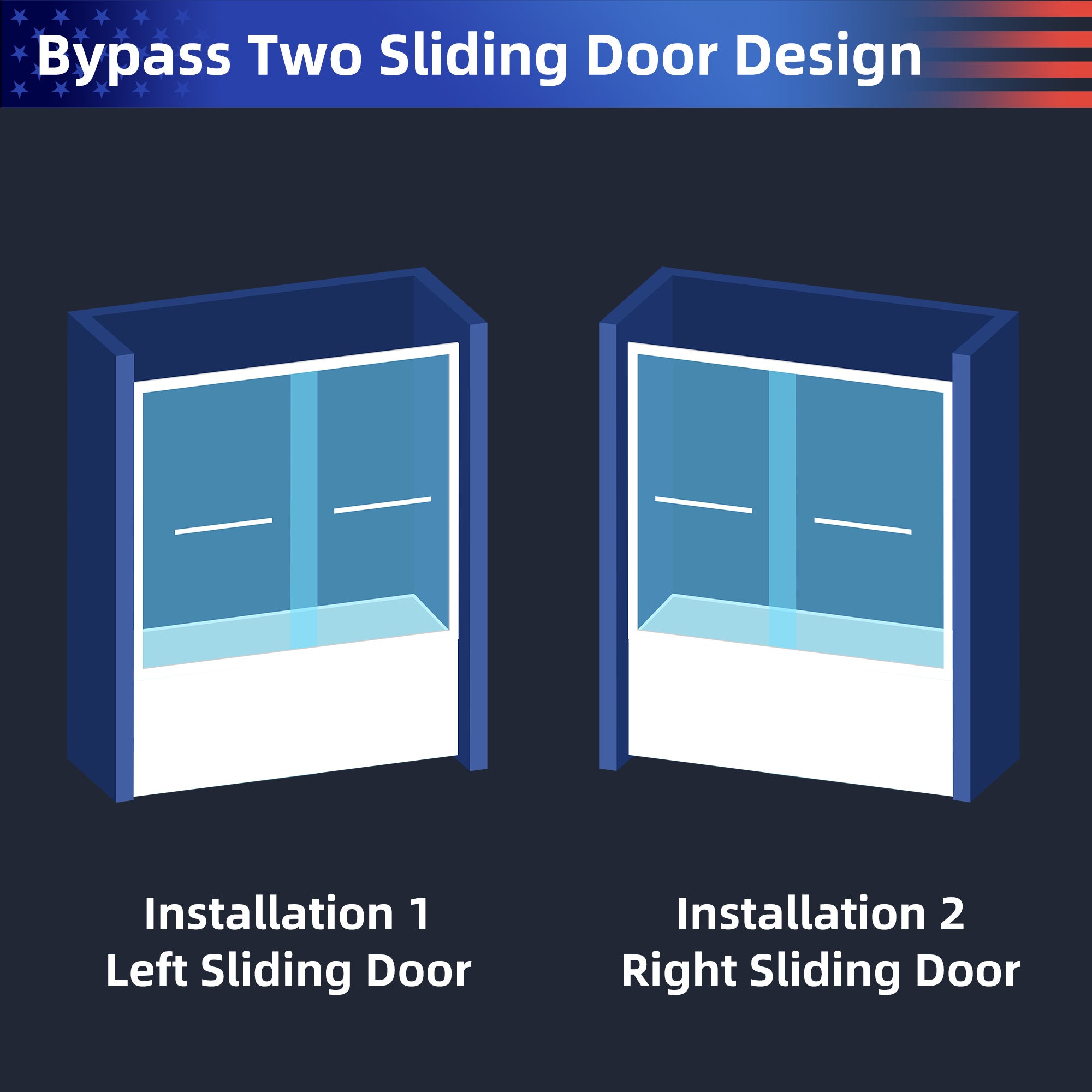 56 to 60 in. W x 60 in. H Sliding Framed Shower Door with 1/4 Inch (6mm) Thick Tampered Glass RX-SD17