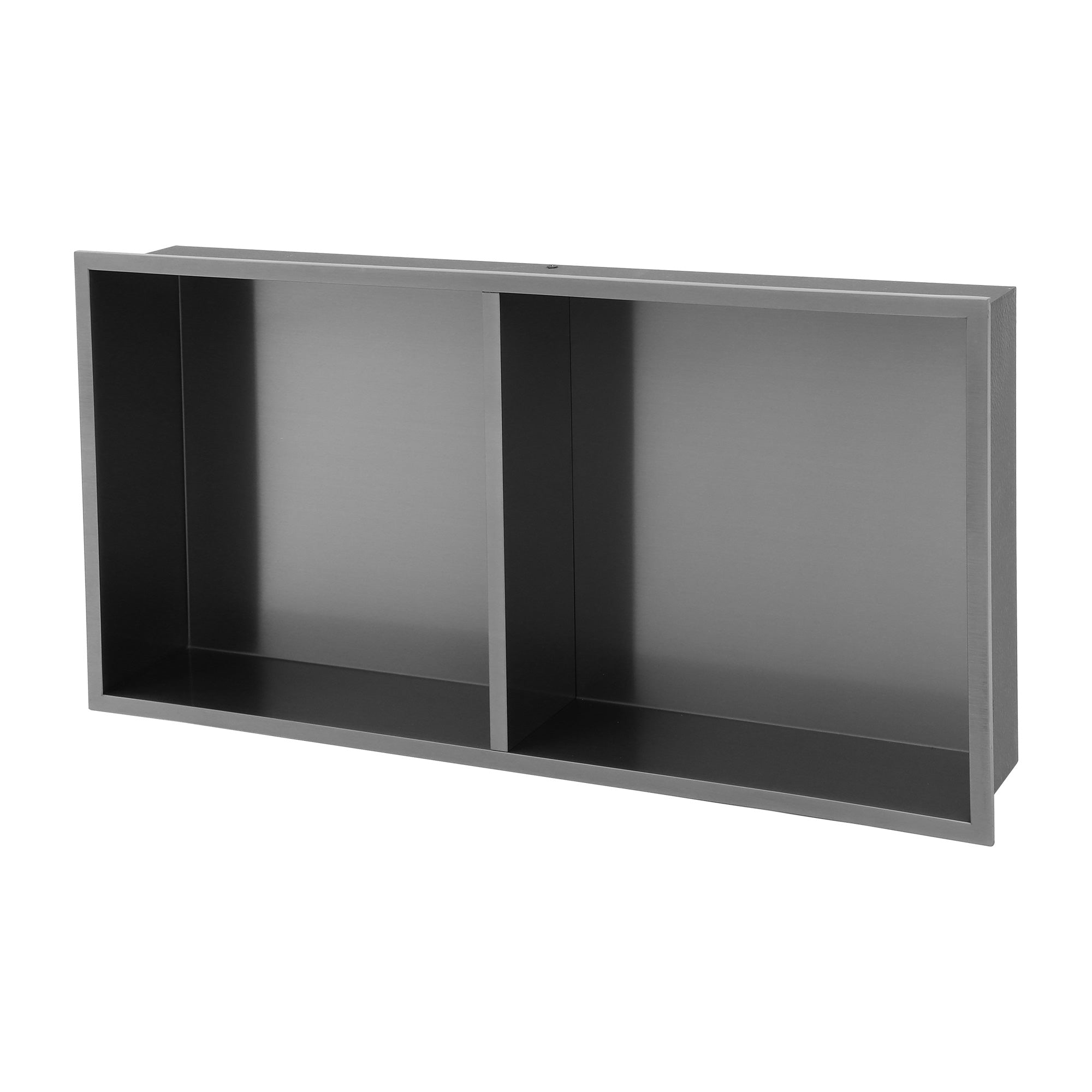 13" W × 25" H Stainless Steel Wall Niche Double Shelf Rectangular Recessed Shower Niche, No Tile Needed RX-SN02