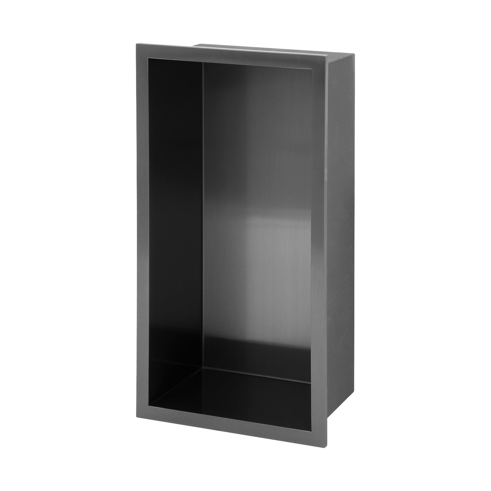 7" W × 13" H Stainless Steel Wall Niche Rectangular Recessed Shower Niche, No Tile Needed in Gunmetal Black RX-SN03