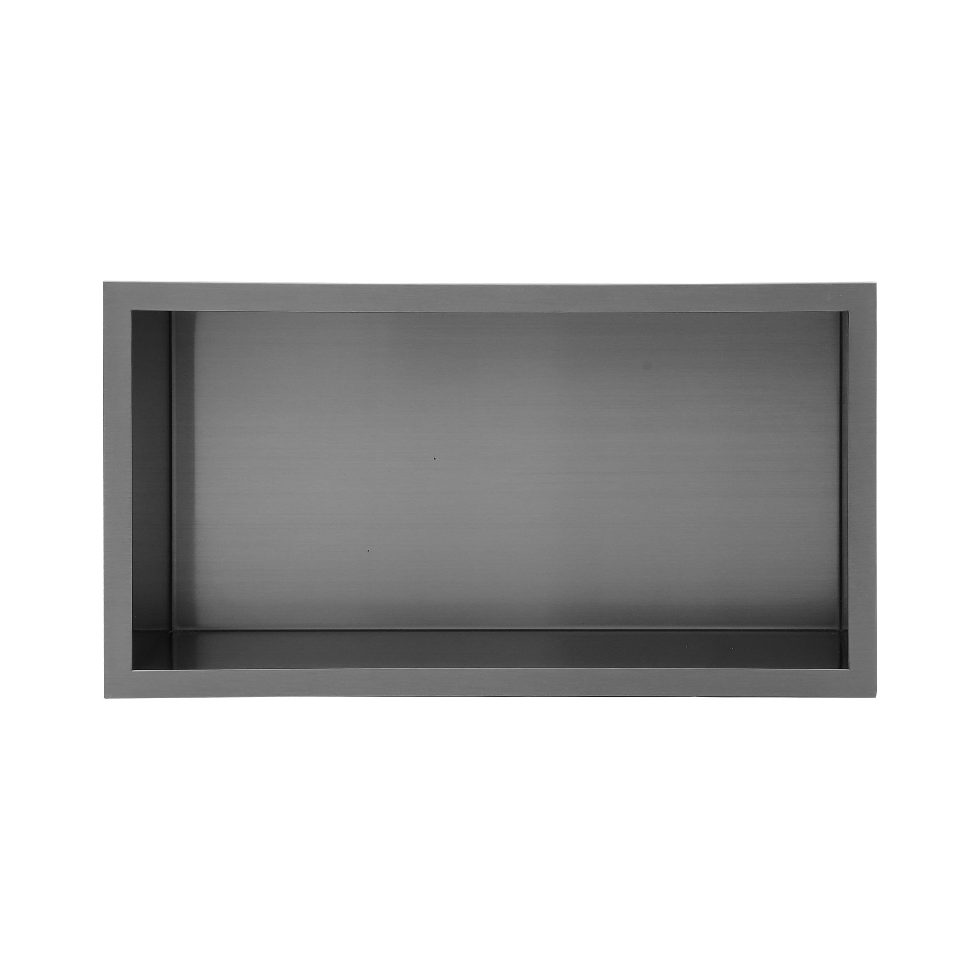 7" W × 13" H Stainless Steel Wall Niche Rectangular Recessed Shower Niche, No Tile Needed in Gunmetal Black RX-SN03