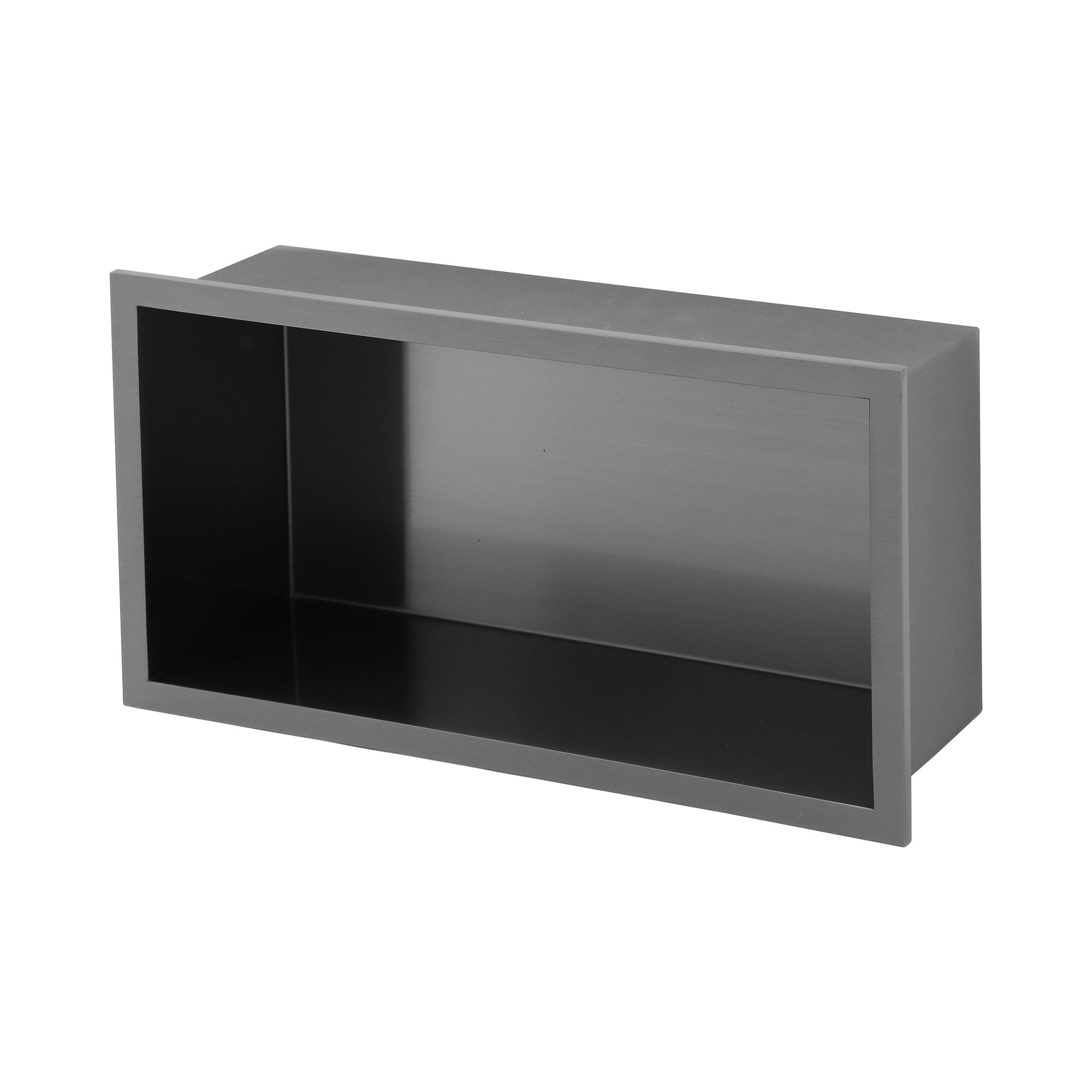 7" W × 13" H Stainless Steel Wall Niche Rectangular Recessed Shower Niche, No Tile Needed in Gunmetal Black RX-SN03