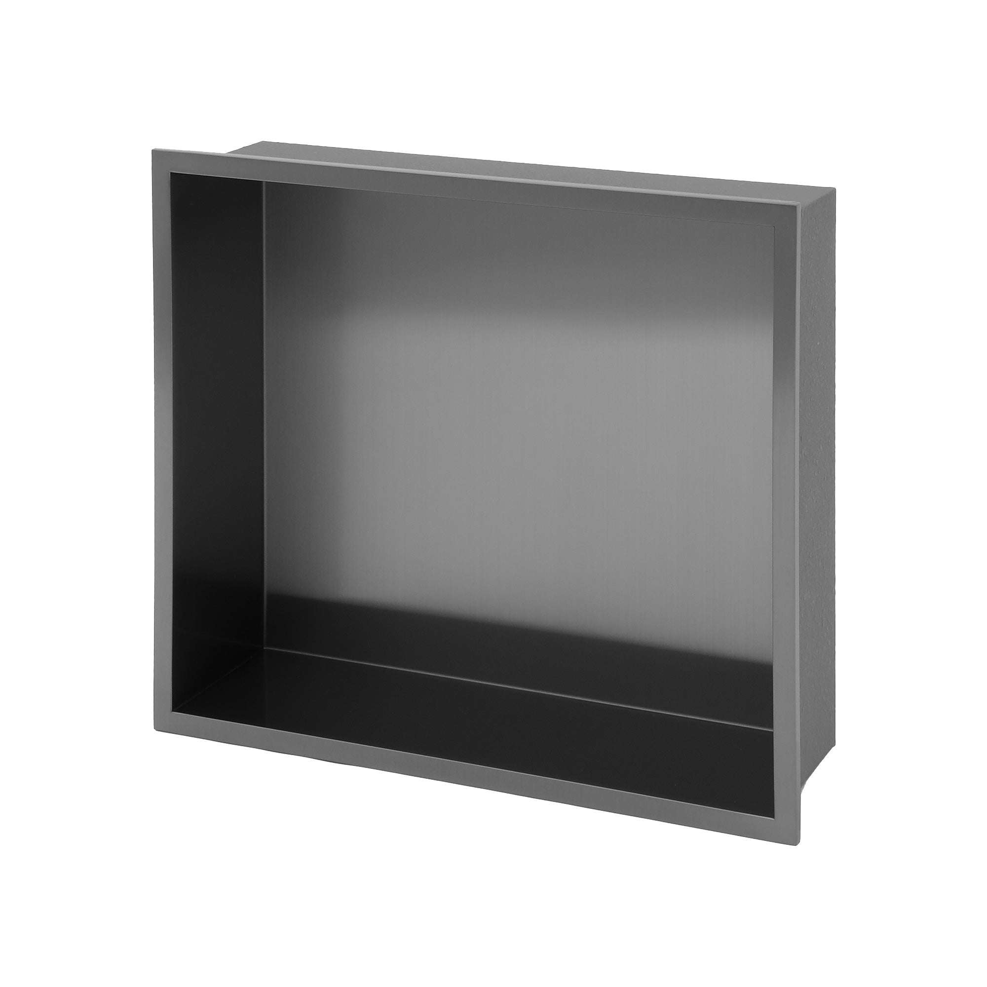 17" W × 15" H Stainless Steel Wall Niche Rectangular Recessed Shower Niche, No Tile Needed in Gunmetal Black RX-SN06