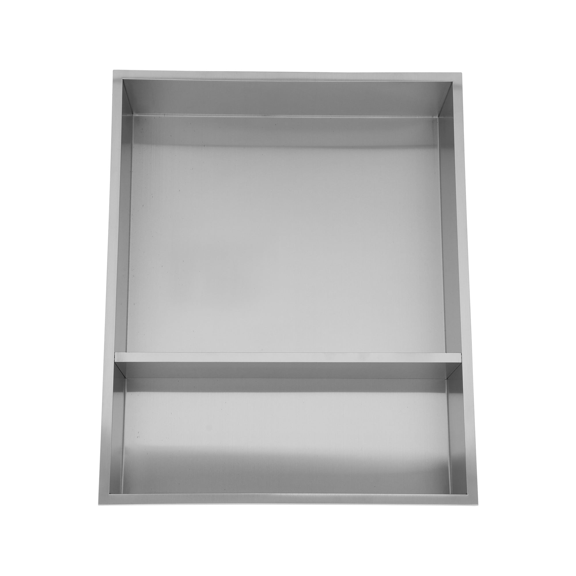 17" W × 21" H Stainless Steel Wall Niche Double Shelf Rectangular Recessed Shower Niche, No Tile Needed RX-SN10