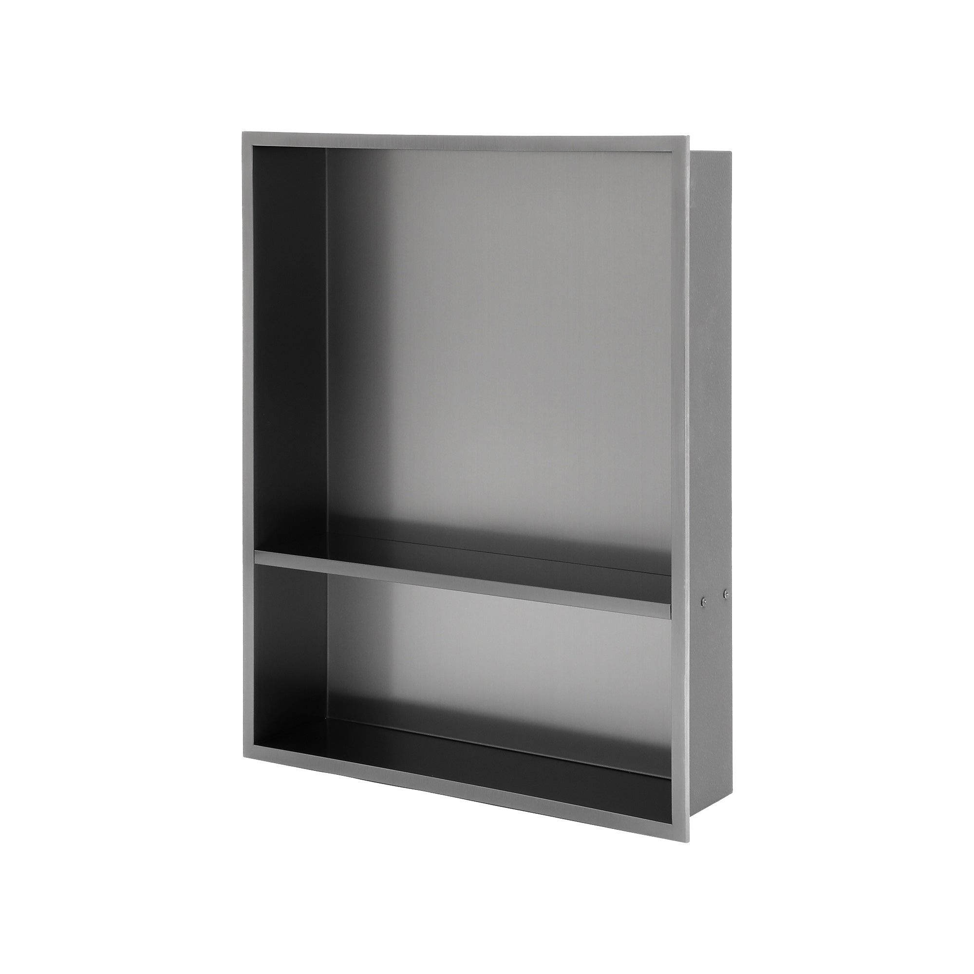 17" W × 21" H Stainless Steel Wall Niche Double Shelf Rectangular Recessed Shower Niche, No Tile Needed RX-SN10